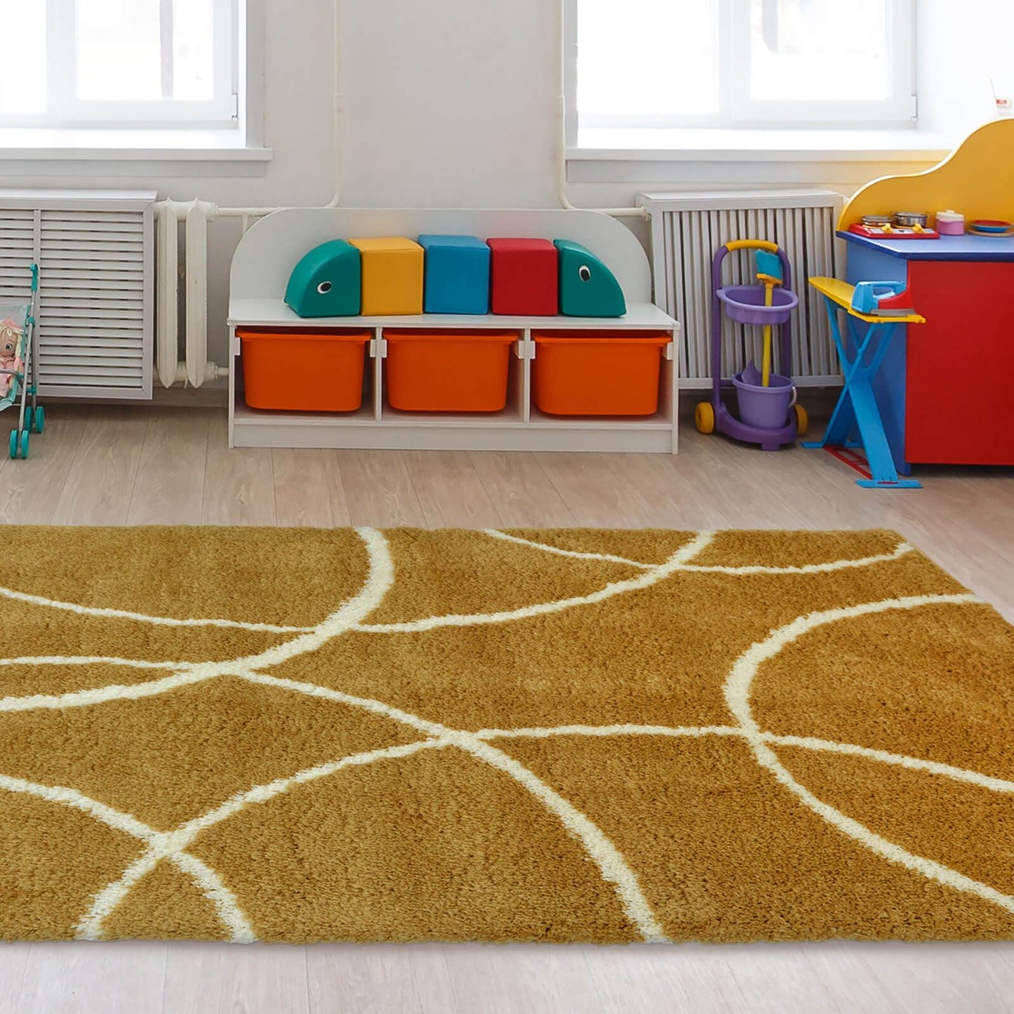 Snug Yellow Bubbles Rug