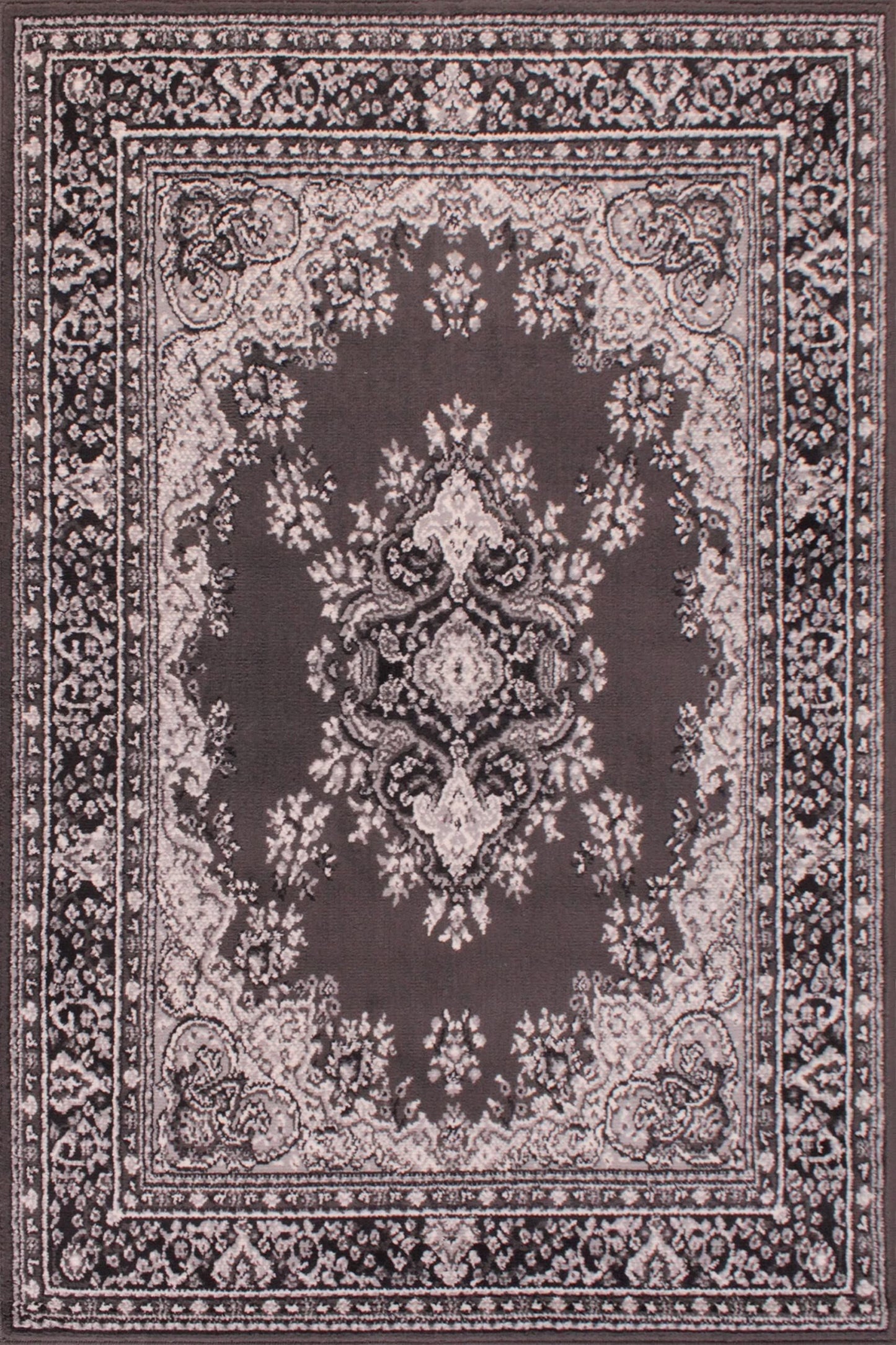 Traditional Poly Lancashire Dark Grey Rugs