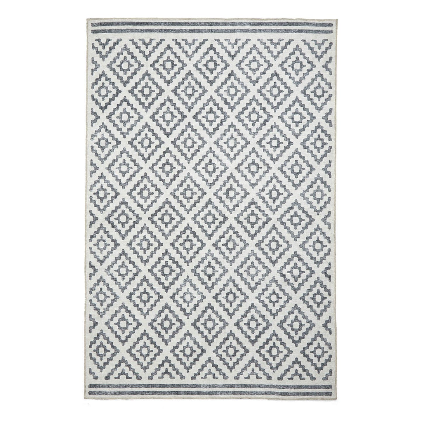 Coral H1058 Grey Modern Washable Rug