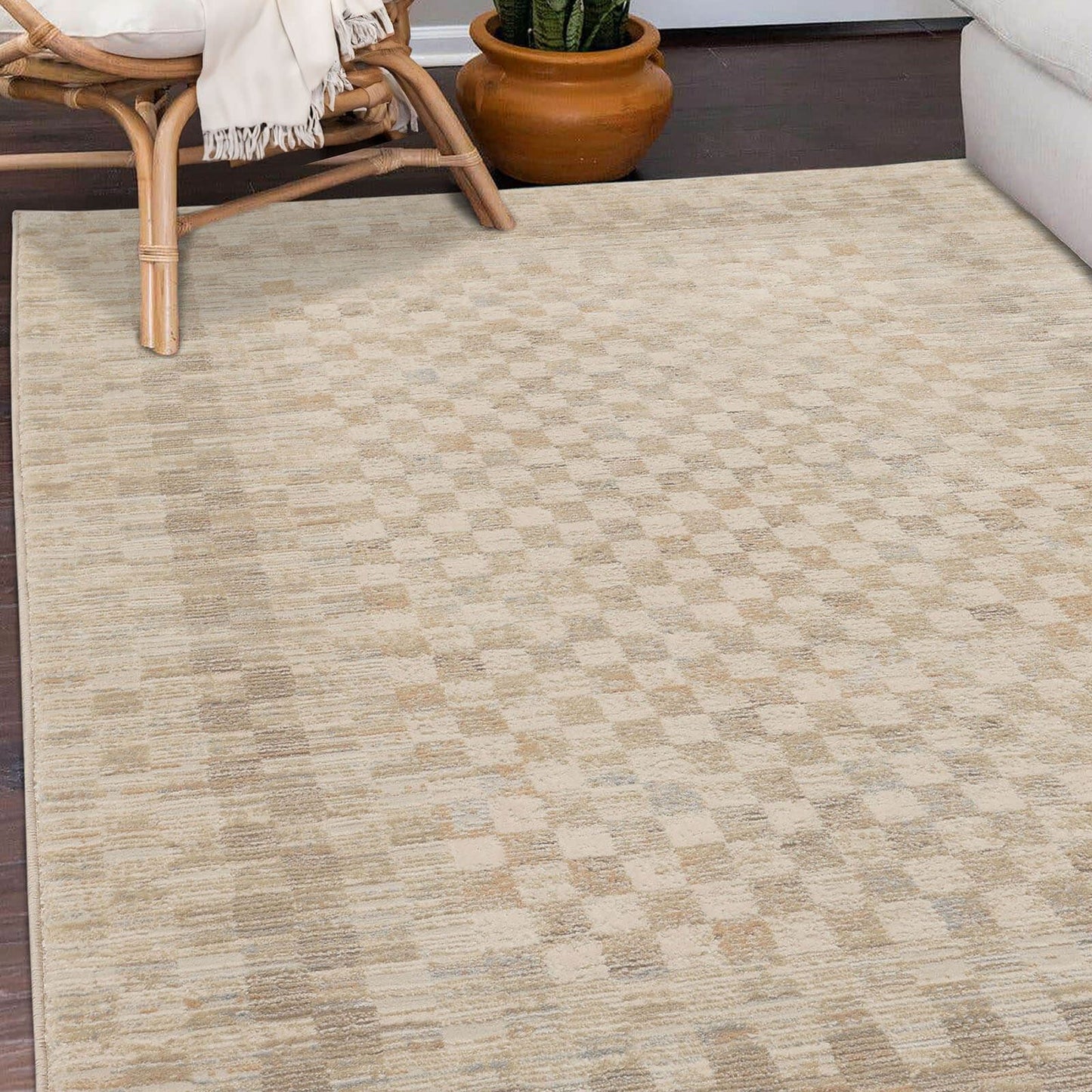 Noah Chequer Natural Rug