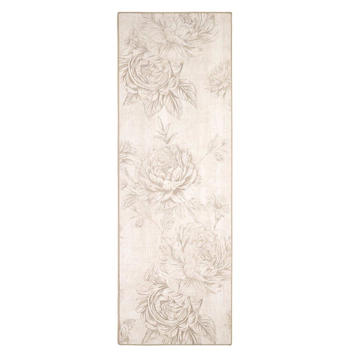Hug Rug Eco-Washable Muted Floral Beige 75x220