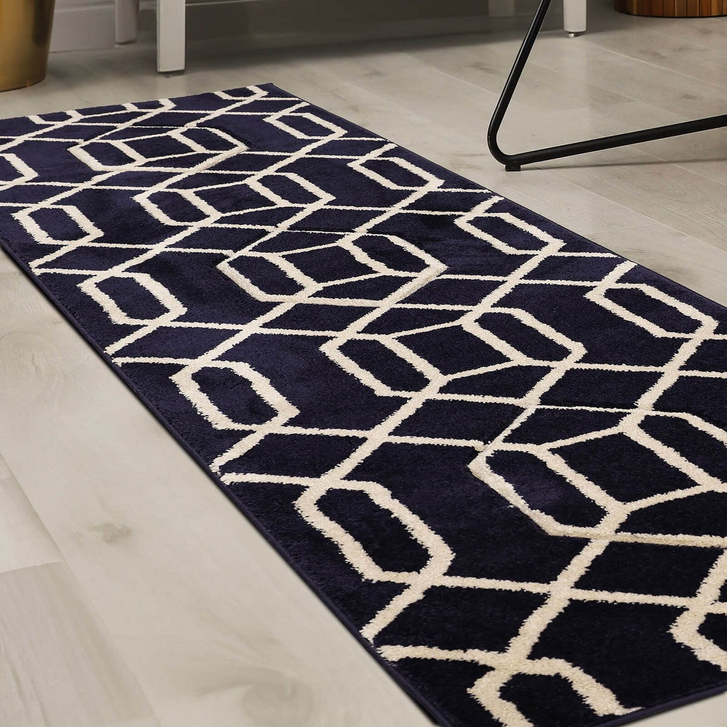 Newport Navy Lattice Rug