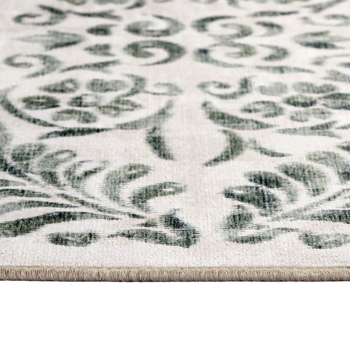 Hug Rug Eco-Washable Vintage Scroll Green Rug