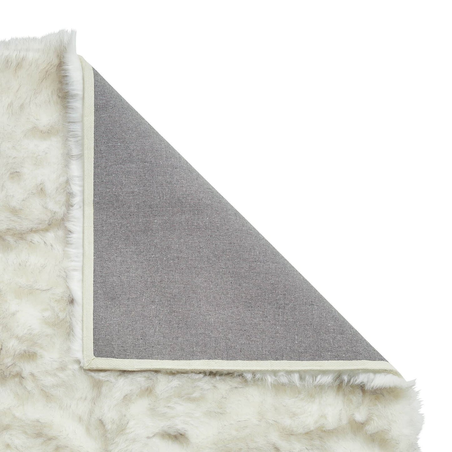 Polar Plush White/Grey Soft Shaggy Rug - 160 x 220cm (5ft 3" x 7ft 3")