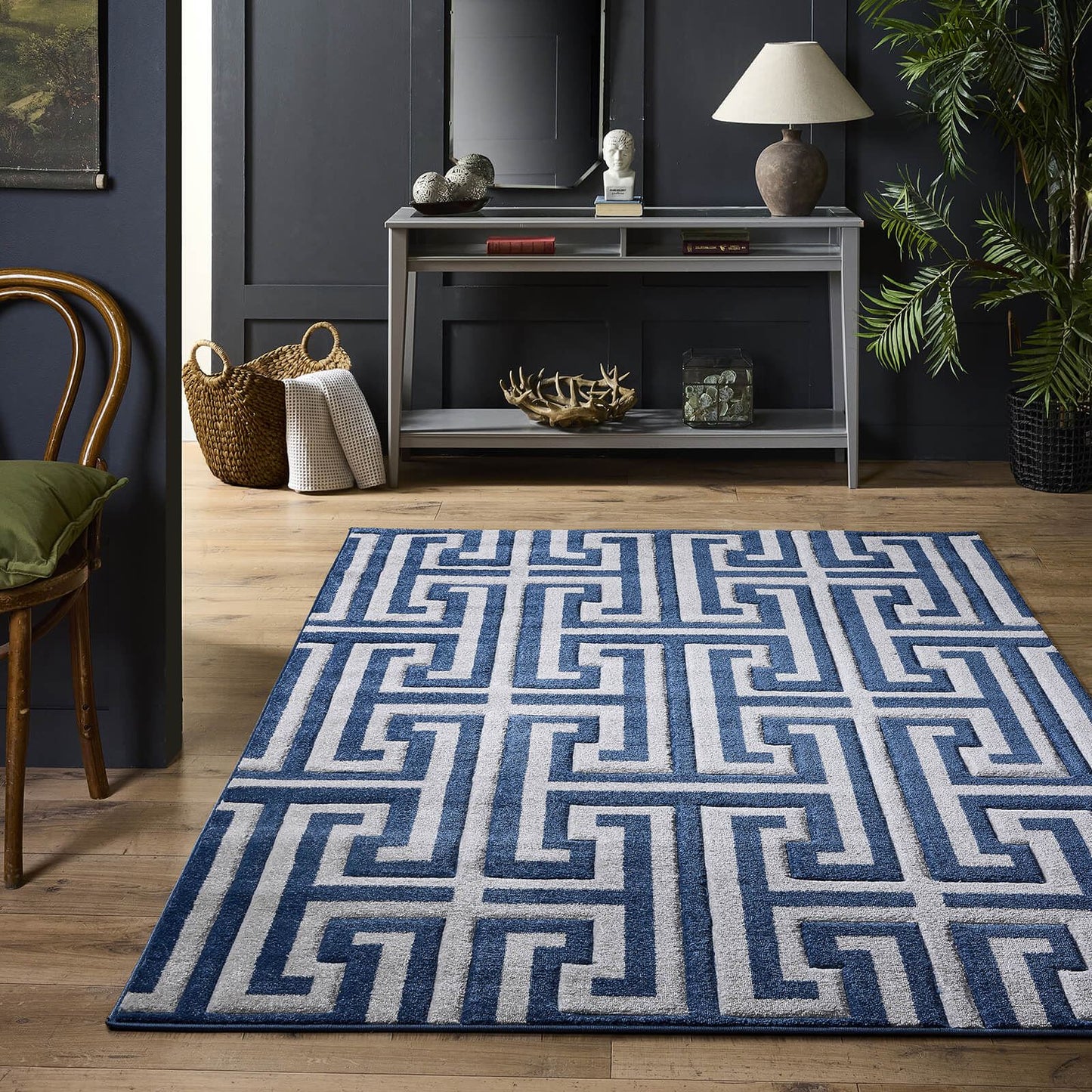 Origins Greek Key Blue Rug