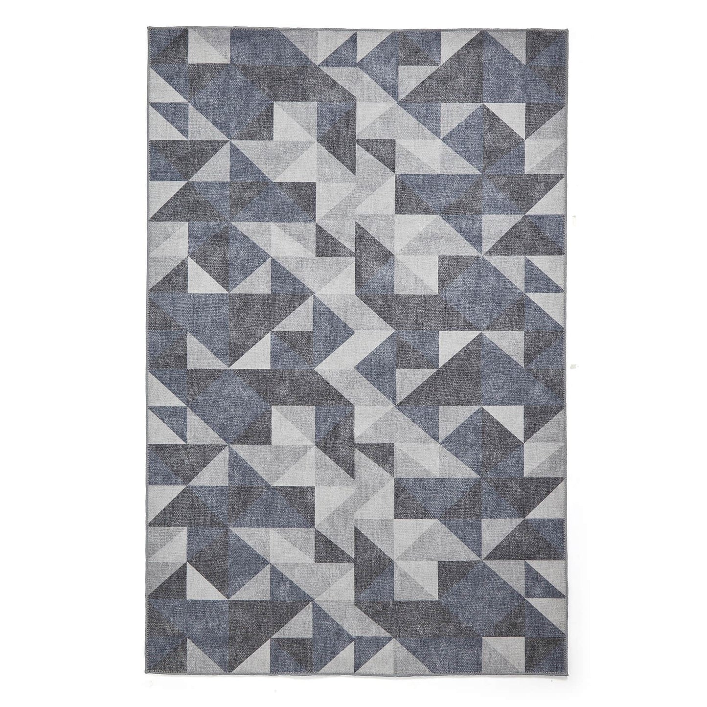 Coral H1057 Blue/Grey Modern Washable Rug