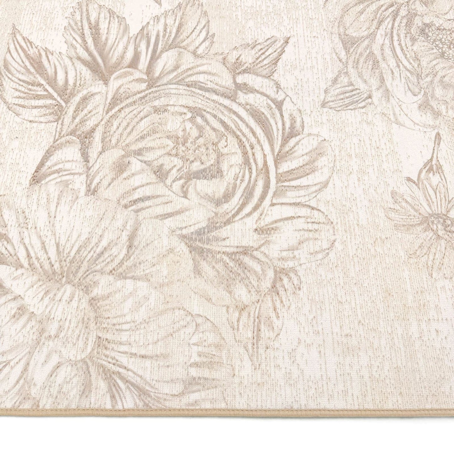 Hug Rug Eco-Washable Muted Floral Beige 75x220