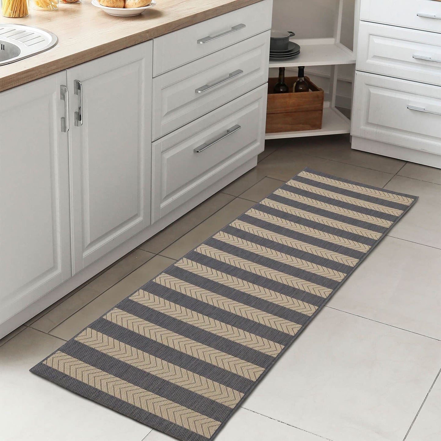 County Stripe Navy Rug