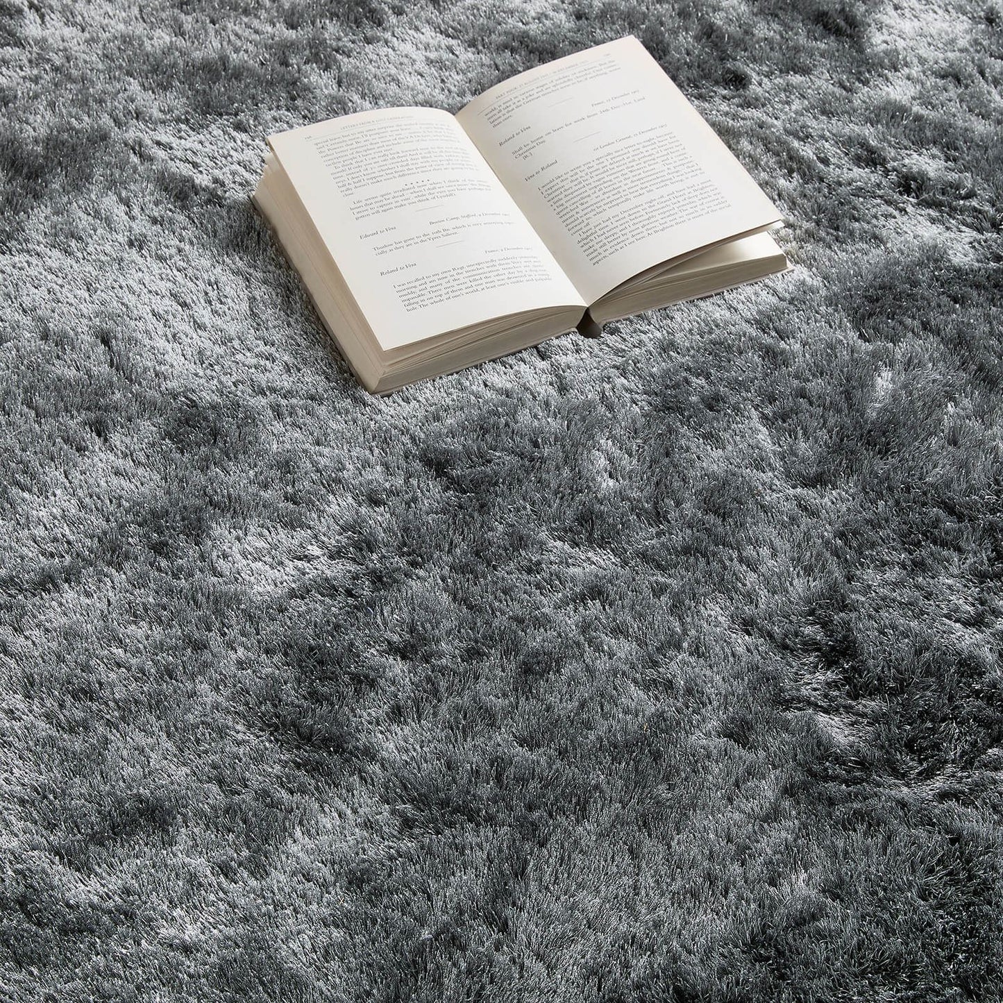 Origins Shimmer Shaggy Border Charcoal Rug