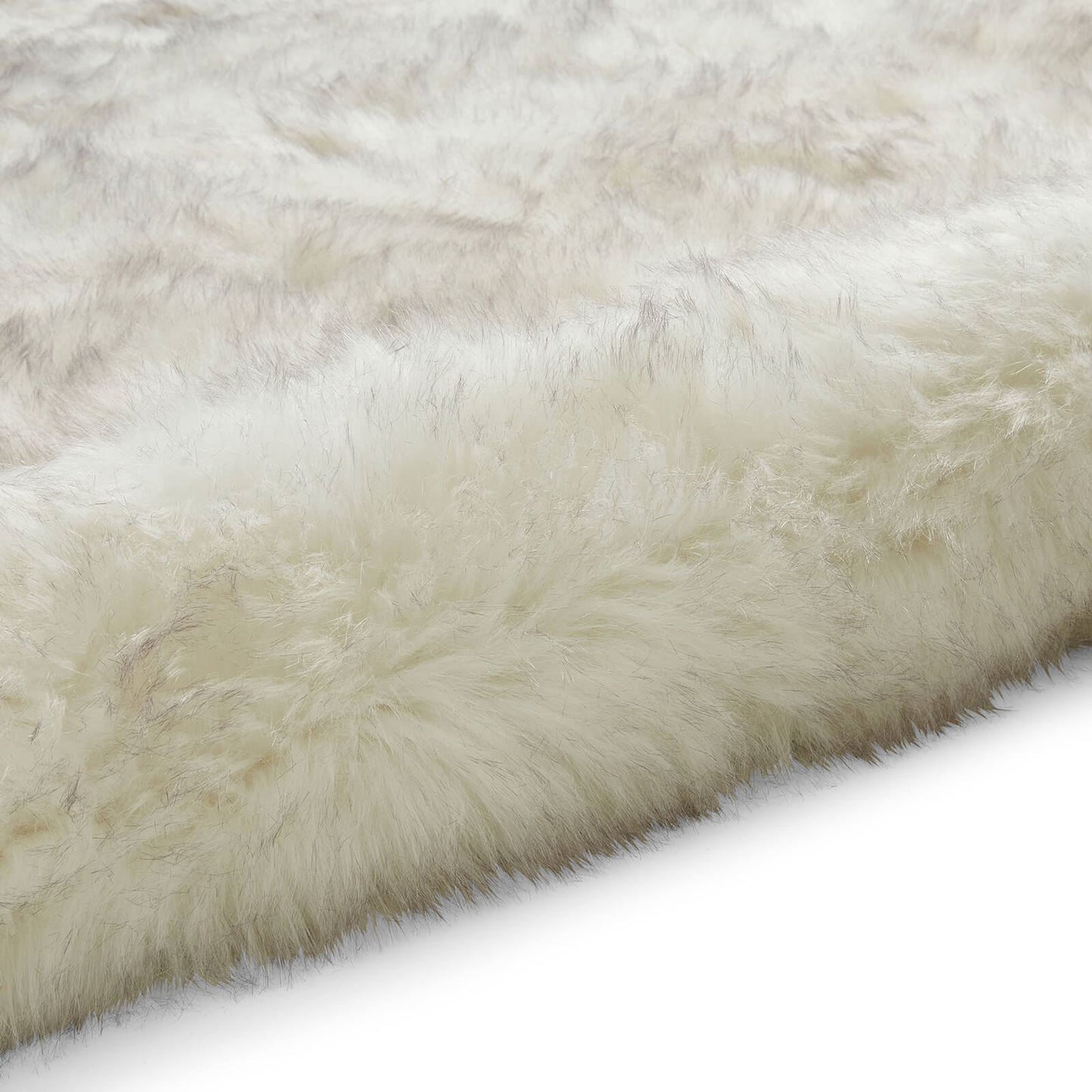 Polar Plush White/Grey Soft Shaggy Rug - 160 x 220cm (5ft 3" x 7ft 3")