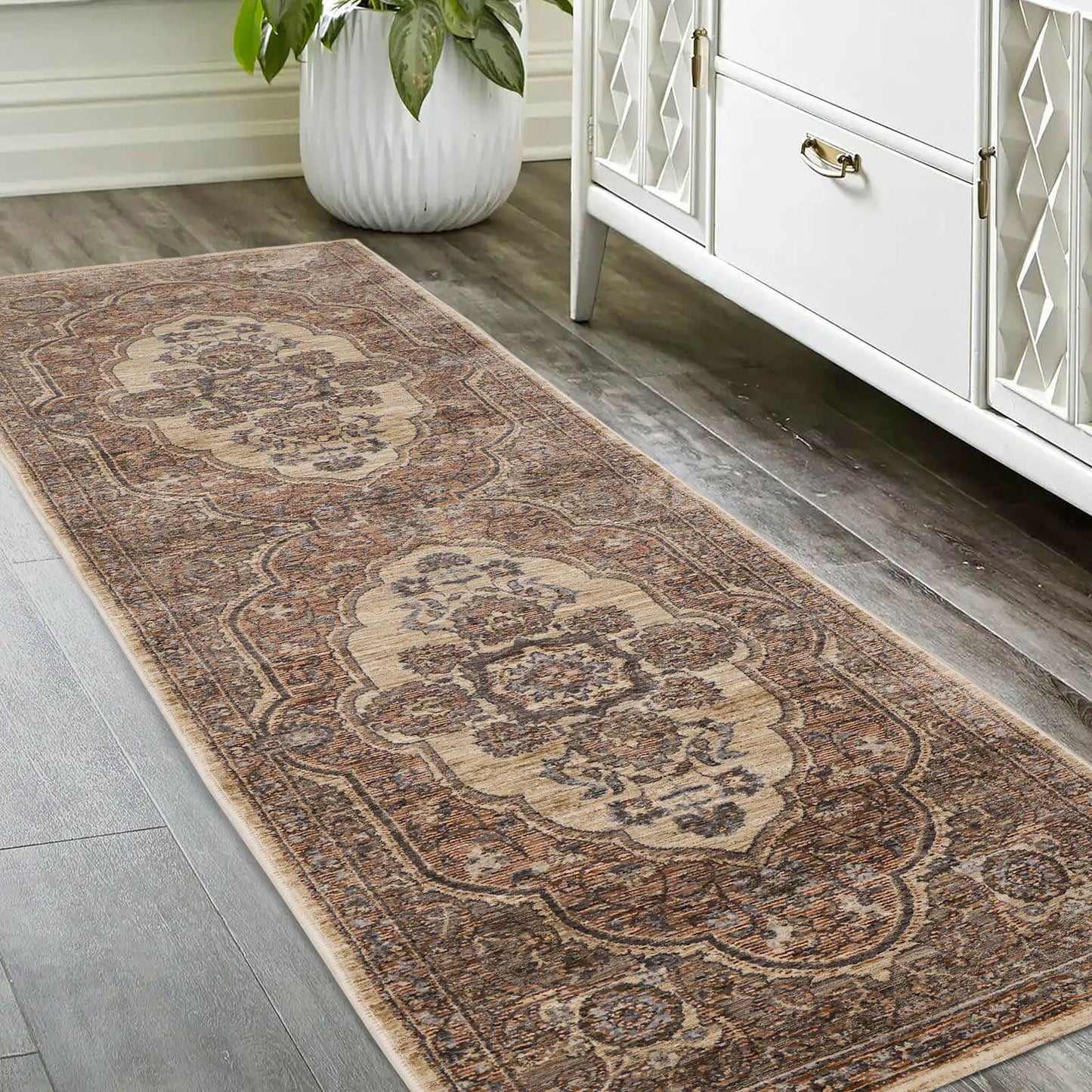 Raja Medallion Terracotta Classical Rug