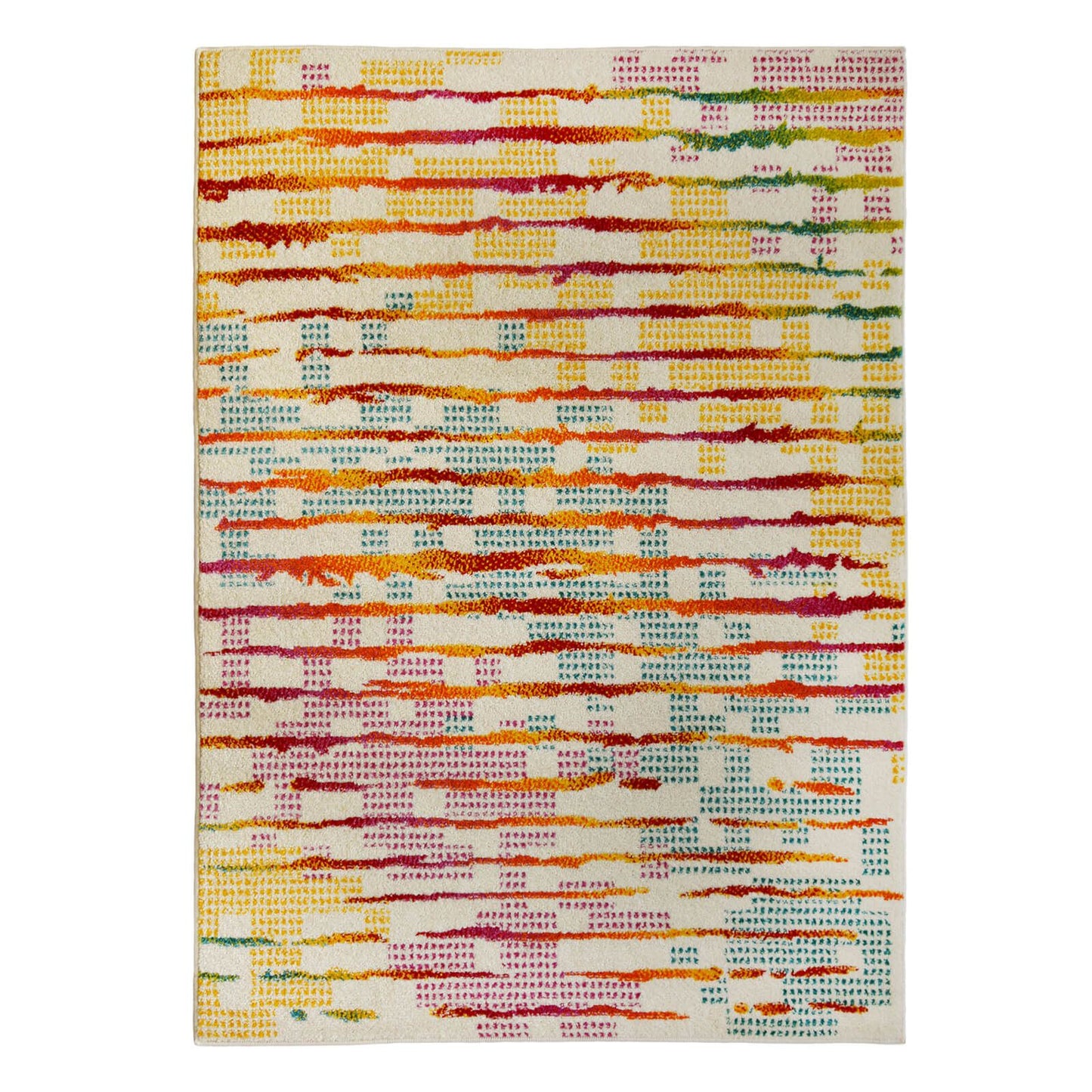 Colour Pop Geo Lines Multi Rug - 120 X 170cm (4ft 0" x 5ft 6")