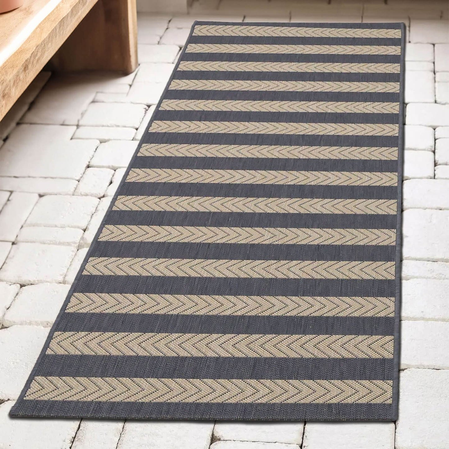 County Stripe Navy Rug