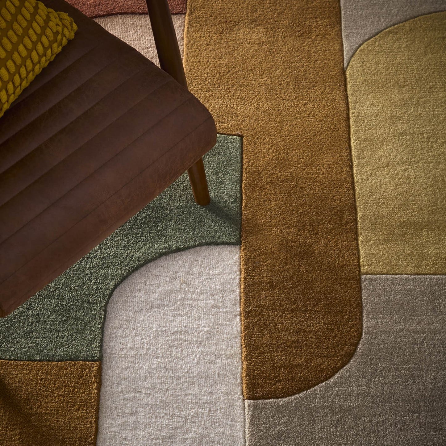 Origins Retro Deco Tan Rug