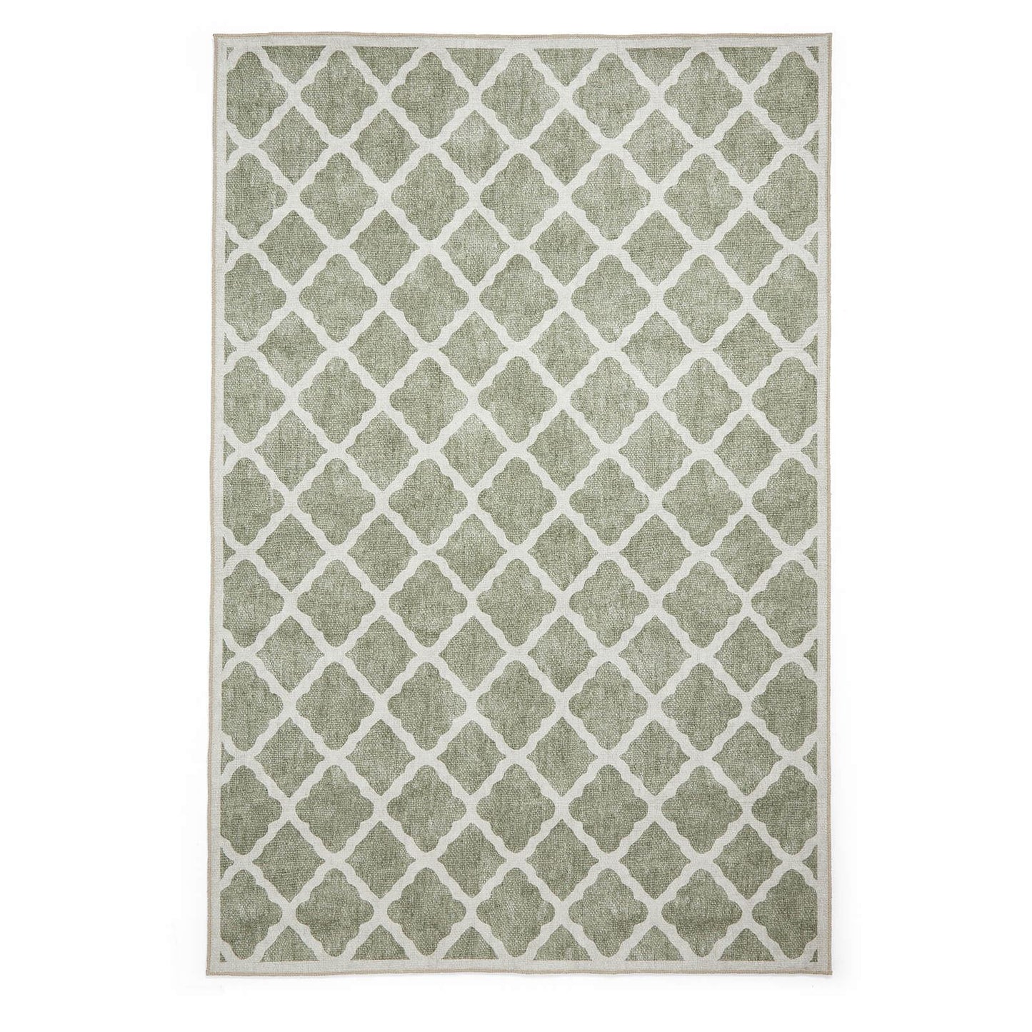 Coral H1063 Green Modern Washable Rug