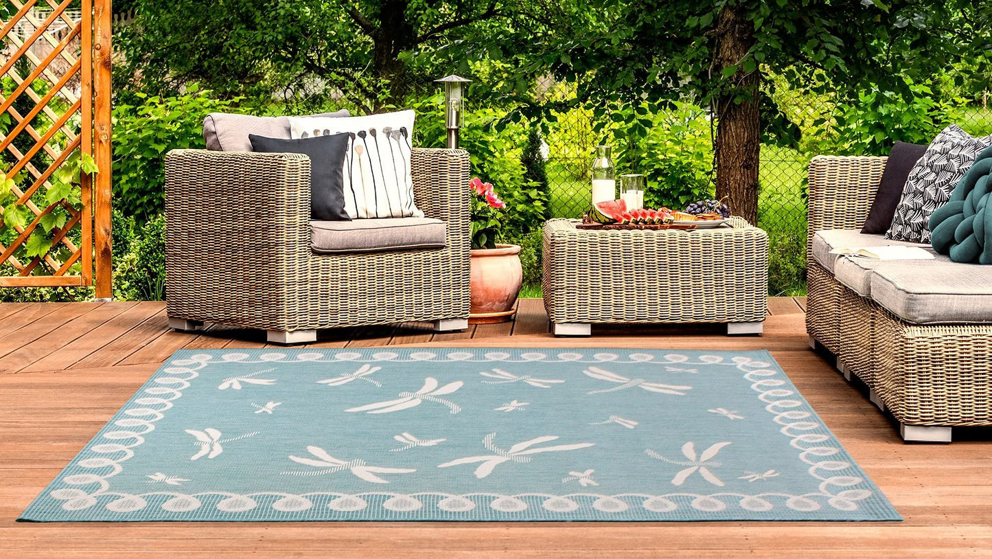 Terrace Dragonfly Teal Rugs