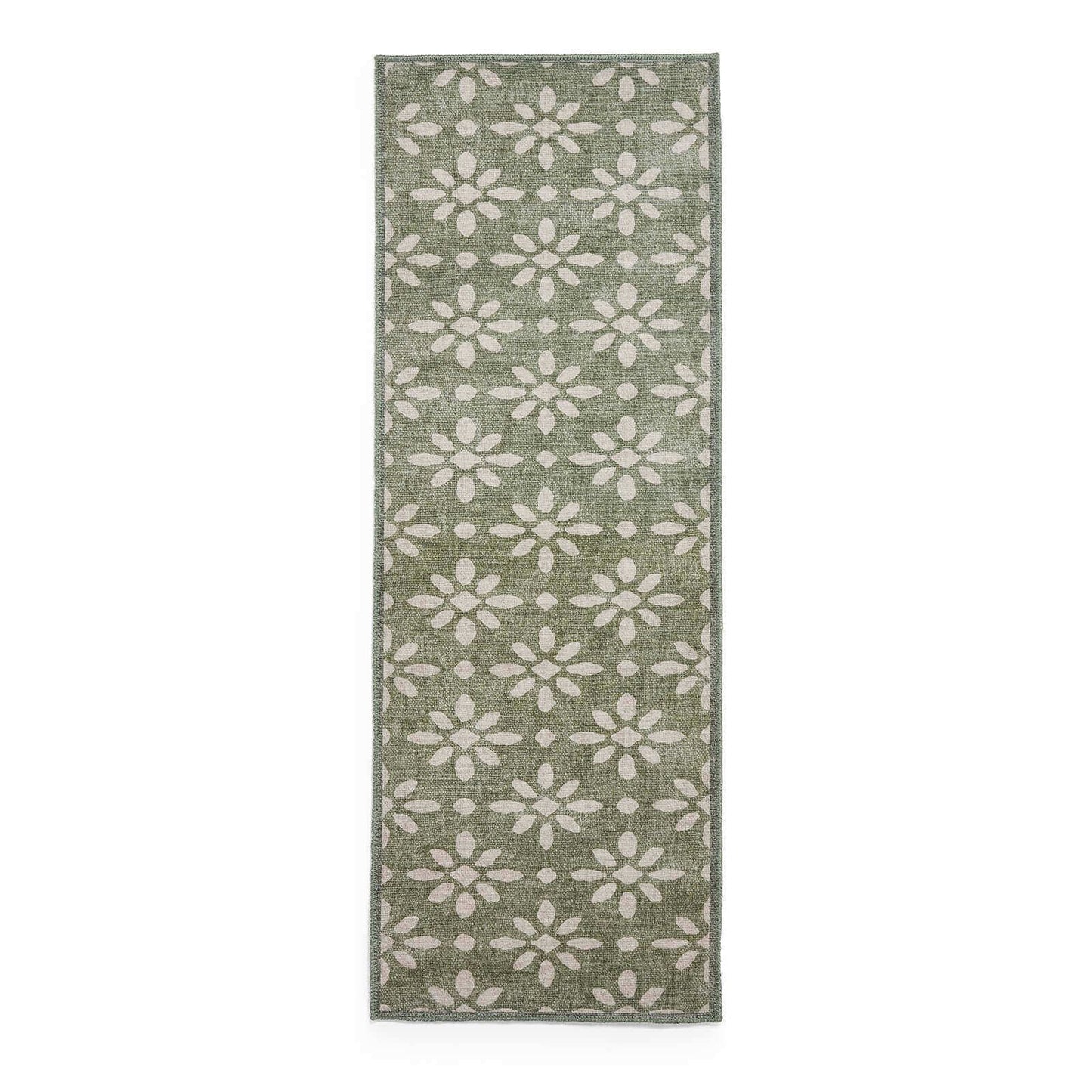 Coral H1062 Green Modern Washable Rug
