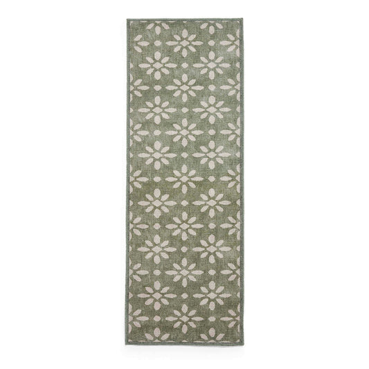 Coral H1062 Green Modern Washable Rug