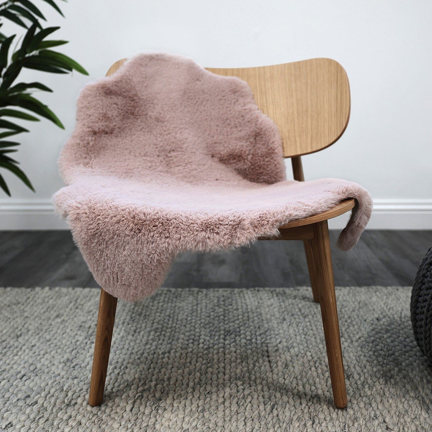 Luxury Faux Fur Blush Plain Rug