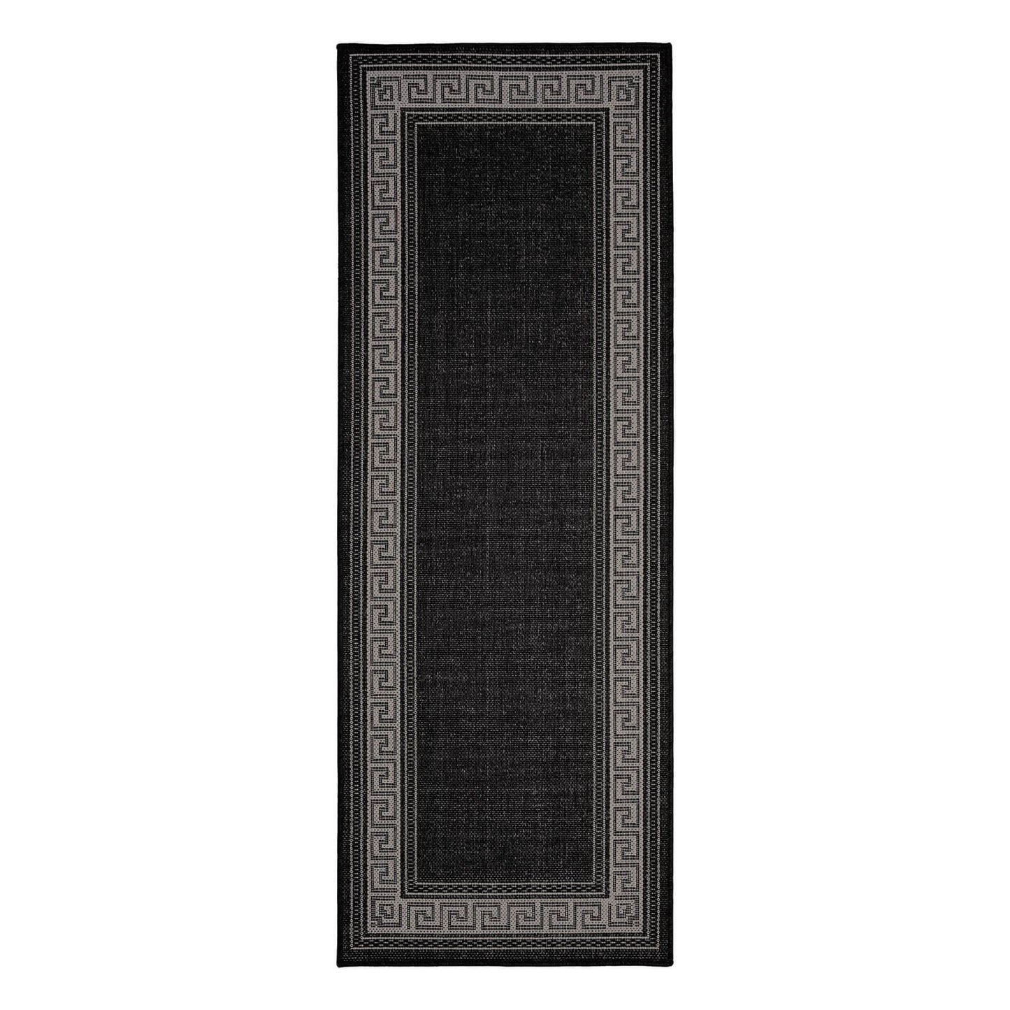 Flatweave Gel Check New Black Rug