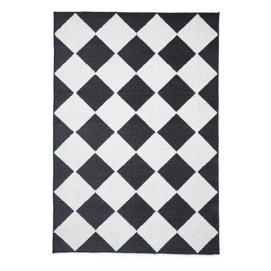 Lyna J0529 Charcoal/White Washable Rug - 200 x 290cm (6ft 6" x 9ft 6")