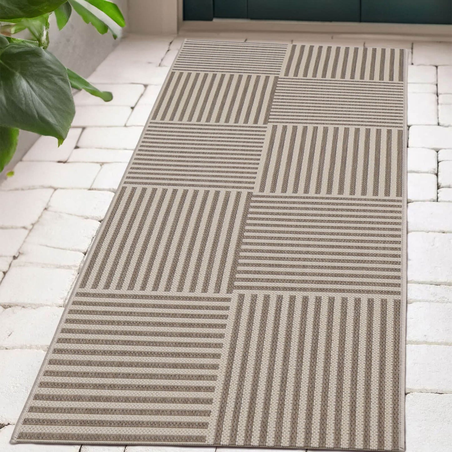 County Multi Stripe Natural Geo Rug