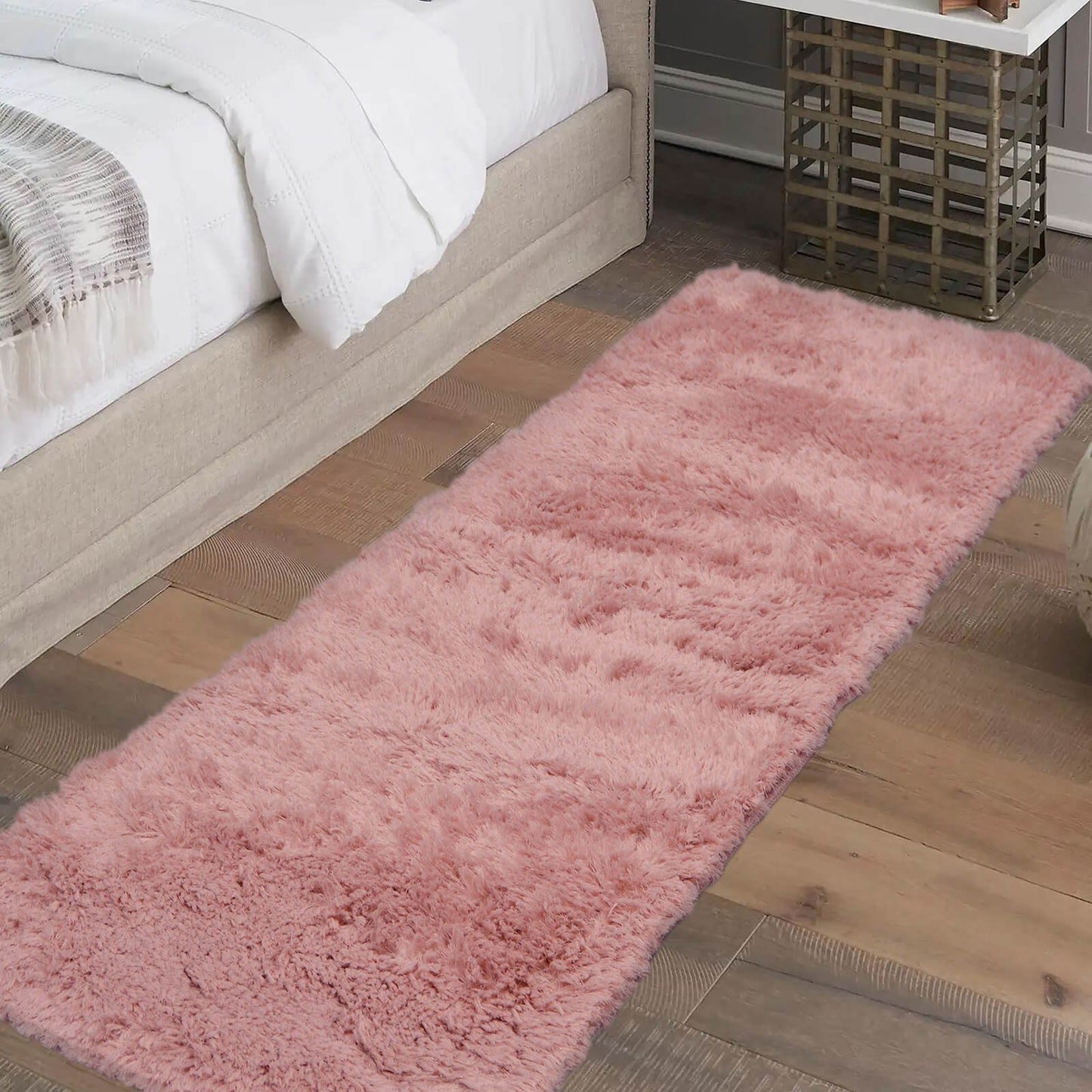 Soft Washable Cosy Pink Plain Rug