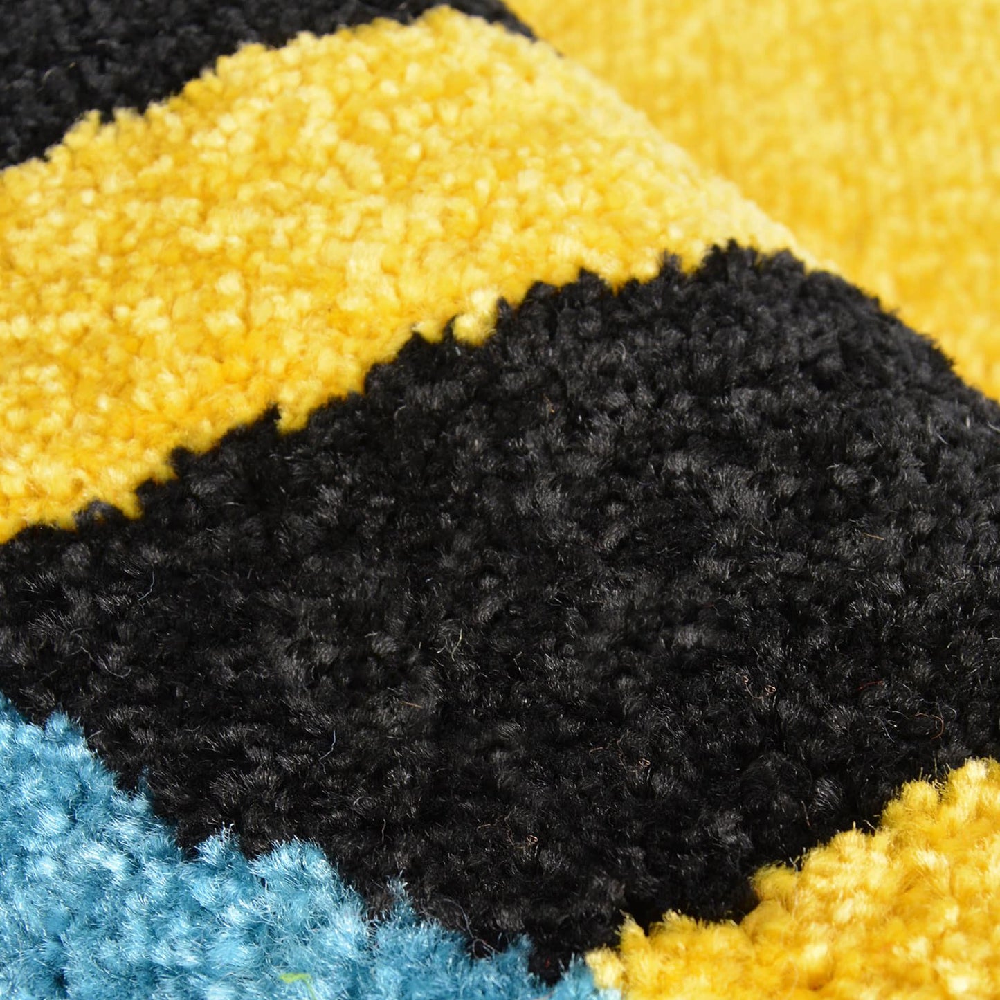 Colour Pop Bee Blue Kids Rug - 100 X 100cm (3ft 2" x 3ft 2")