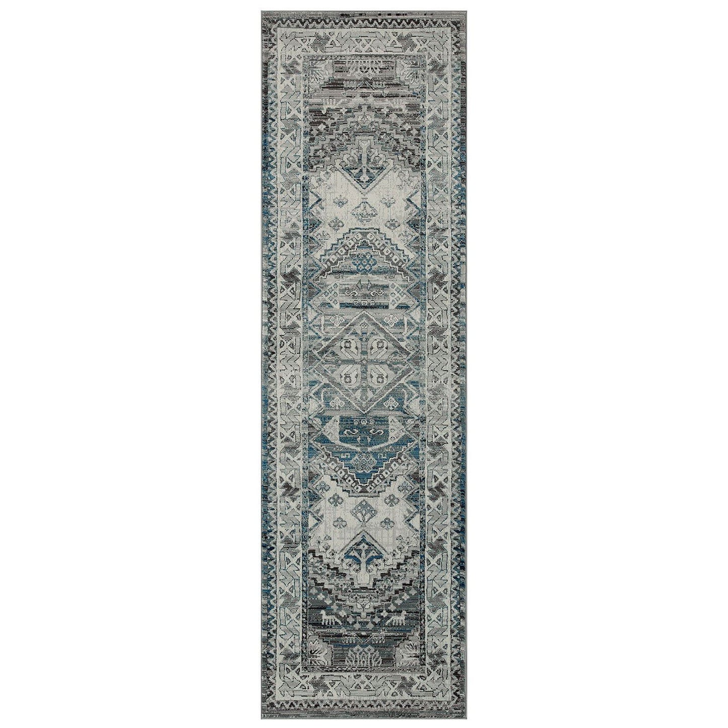 Kendra 2603 H Traditional Grey Rug - 068 X 235cm Hall Runner