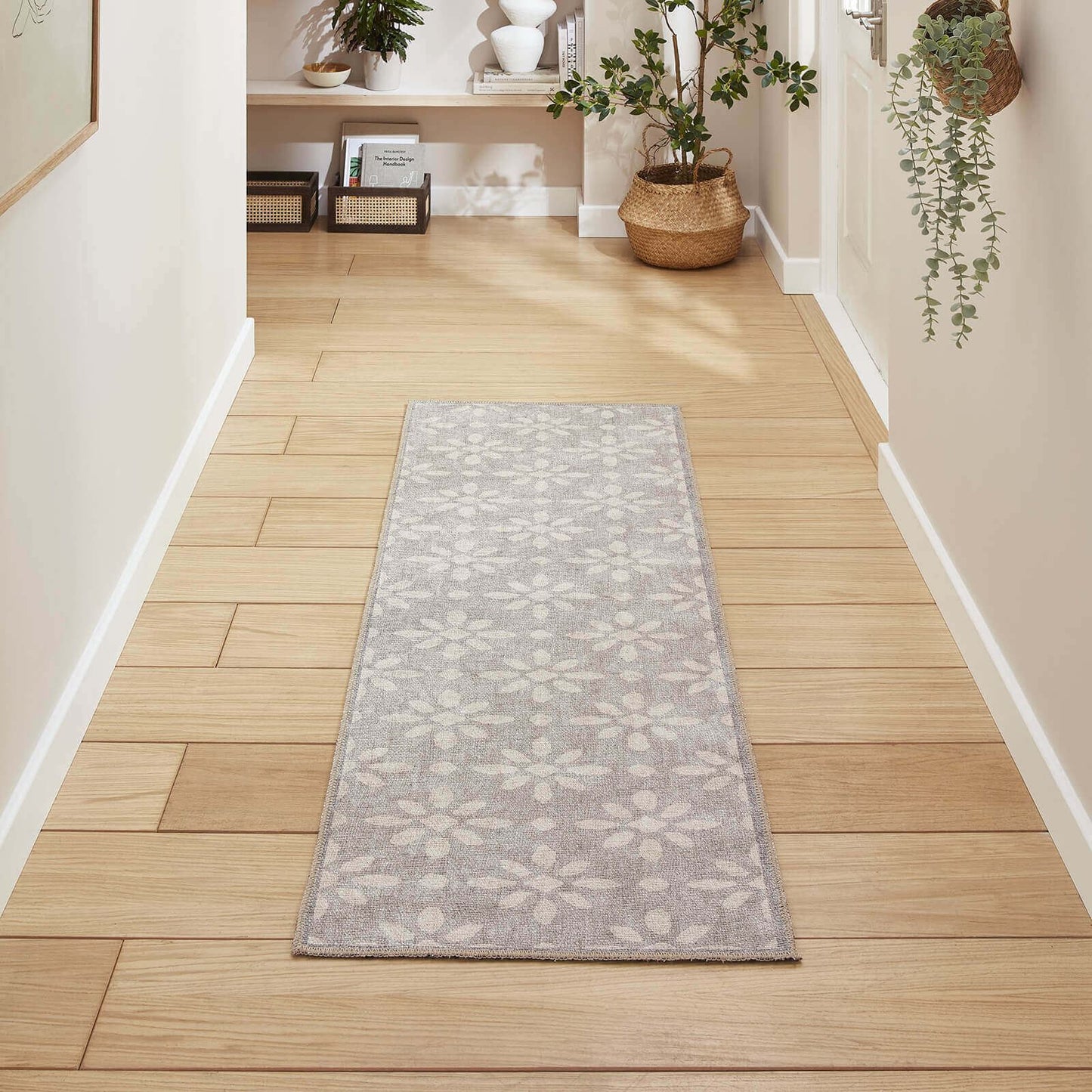 Coral H1062 Light Grey Modern Washable Rug