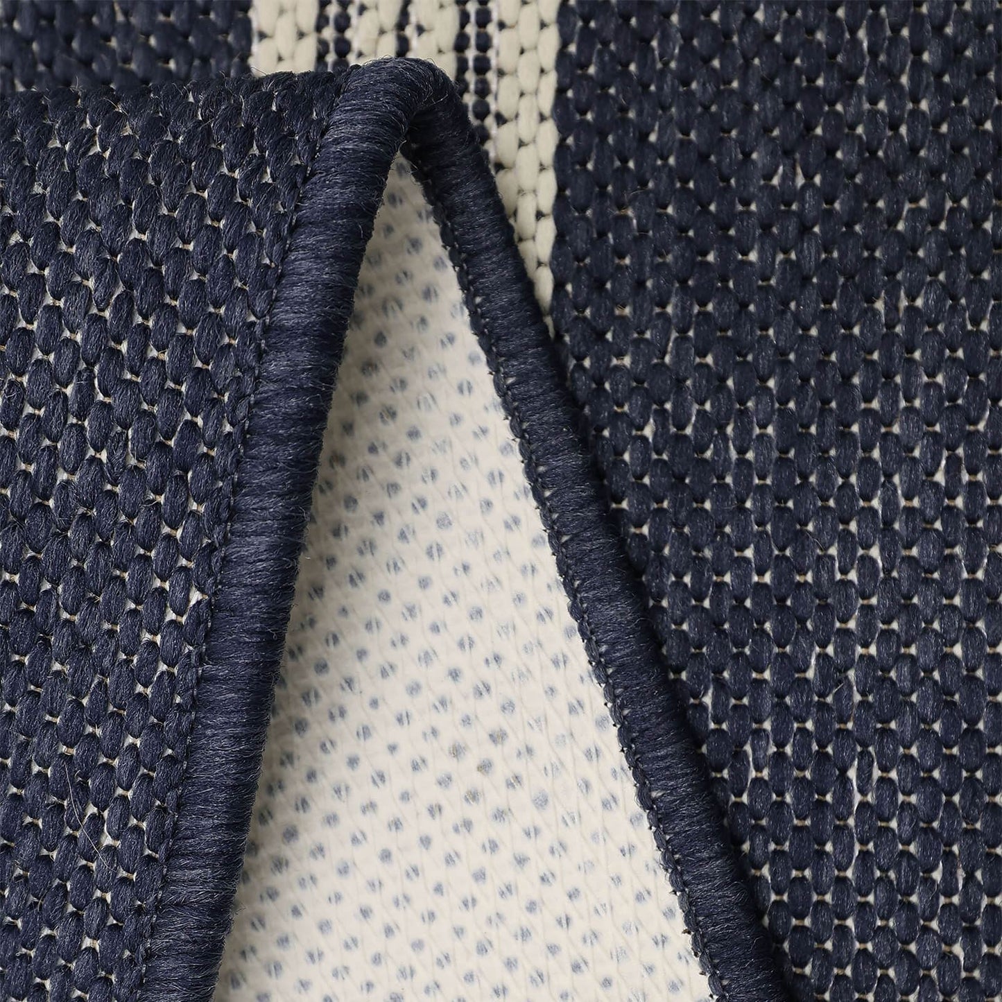 Flatweave Gel Border Navy Rug