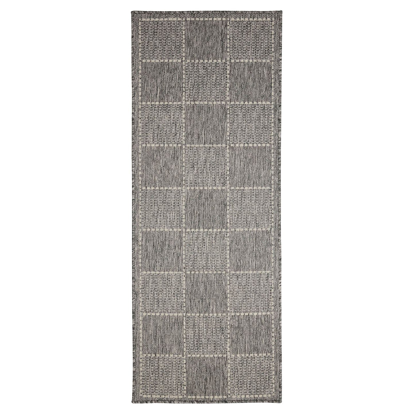 Flatweave Gel Check Latte Rug