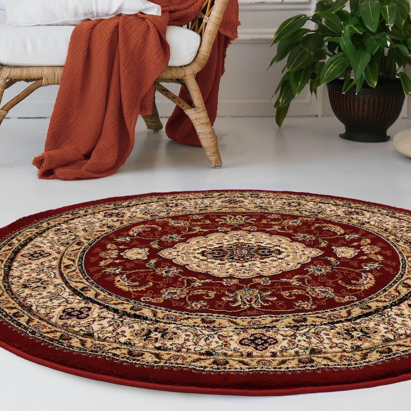 Victoria Traditional Red Classical Rug