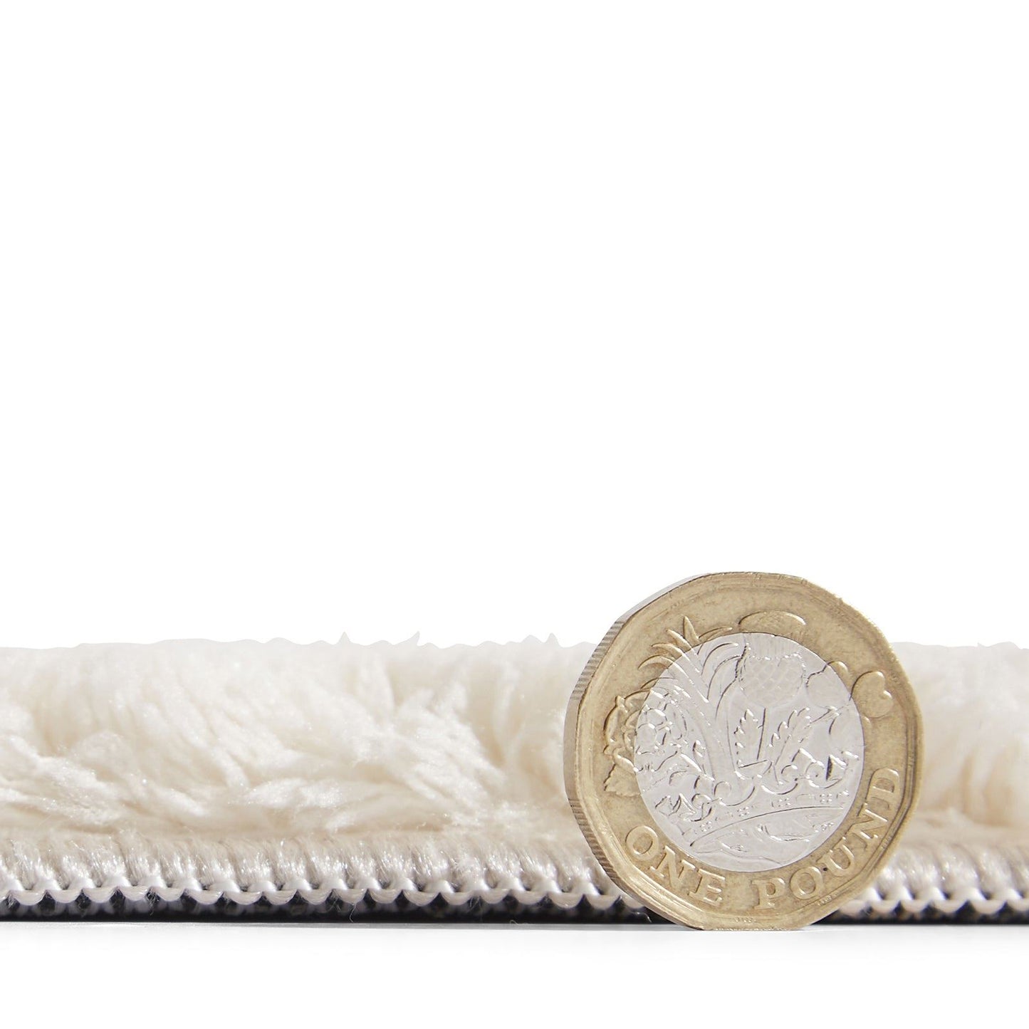Bay Cream Plain Shaggy Washable Rug