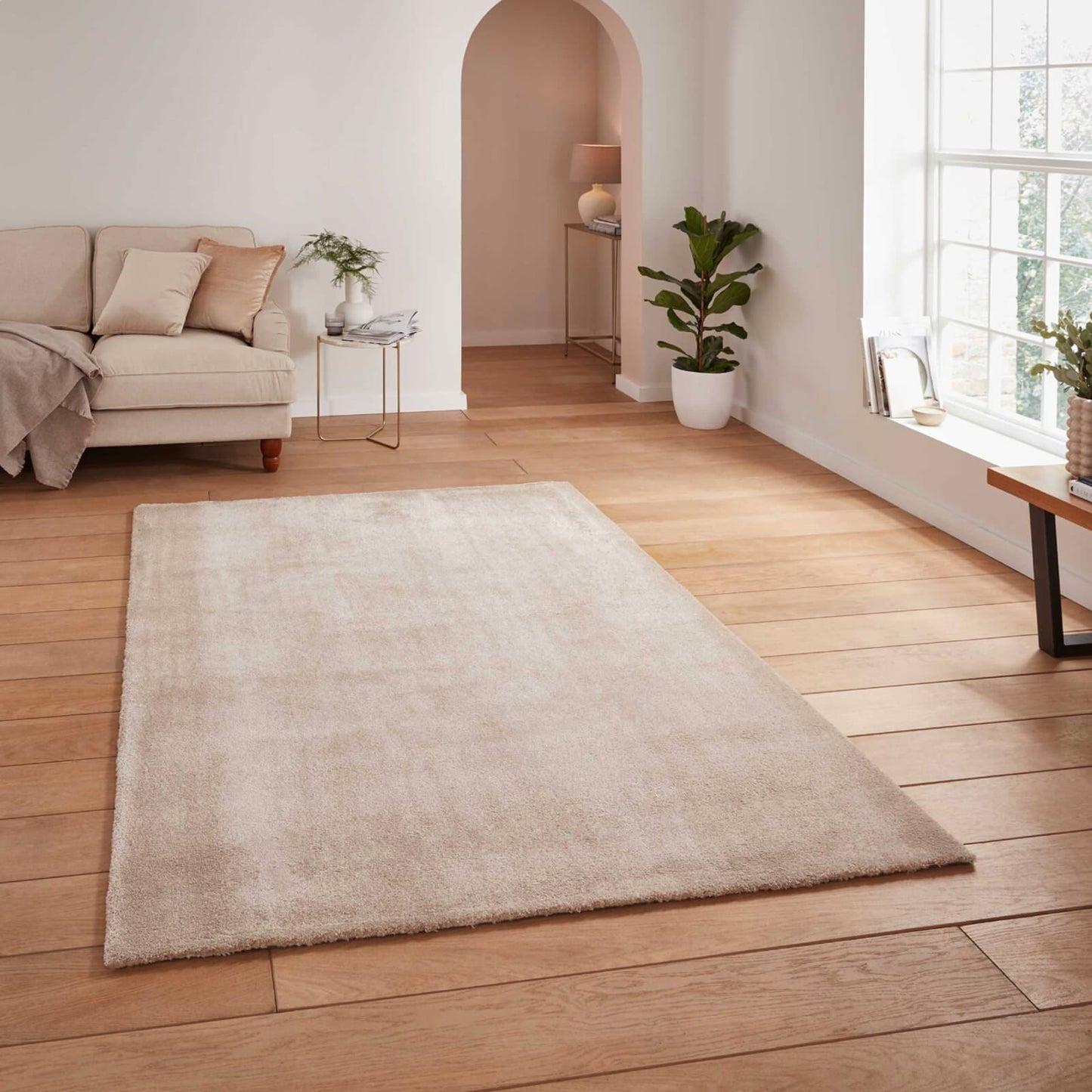 Cove Beige Shaggy Rug