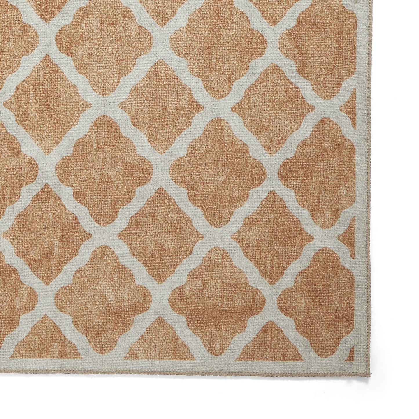 Coral H1063 Yellow Modern Washable Rug