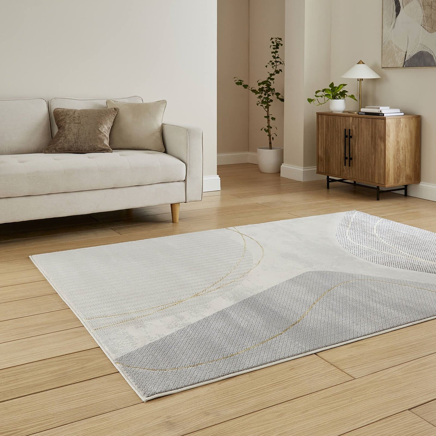 Apollo E9974 Grey/Gold Modern Abstract Rug