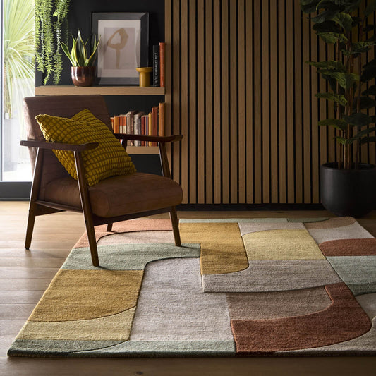 Origins Retro Deco Tan Rug