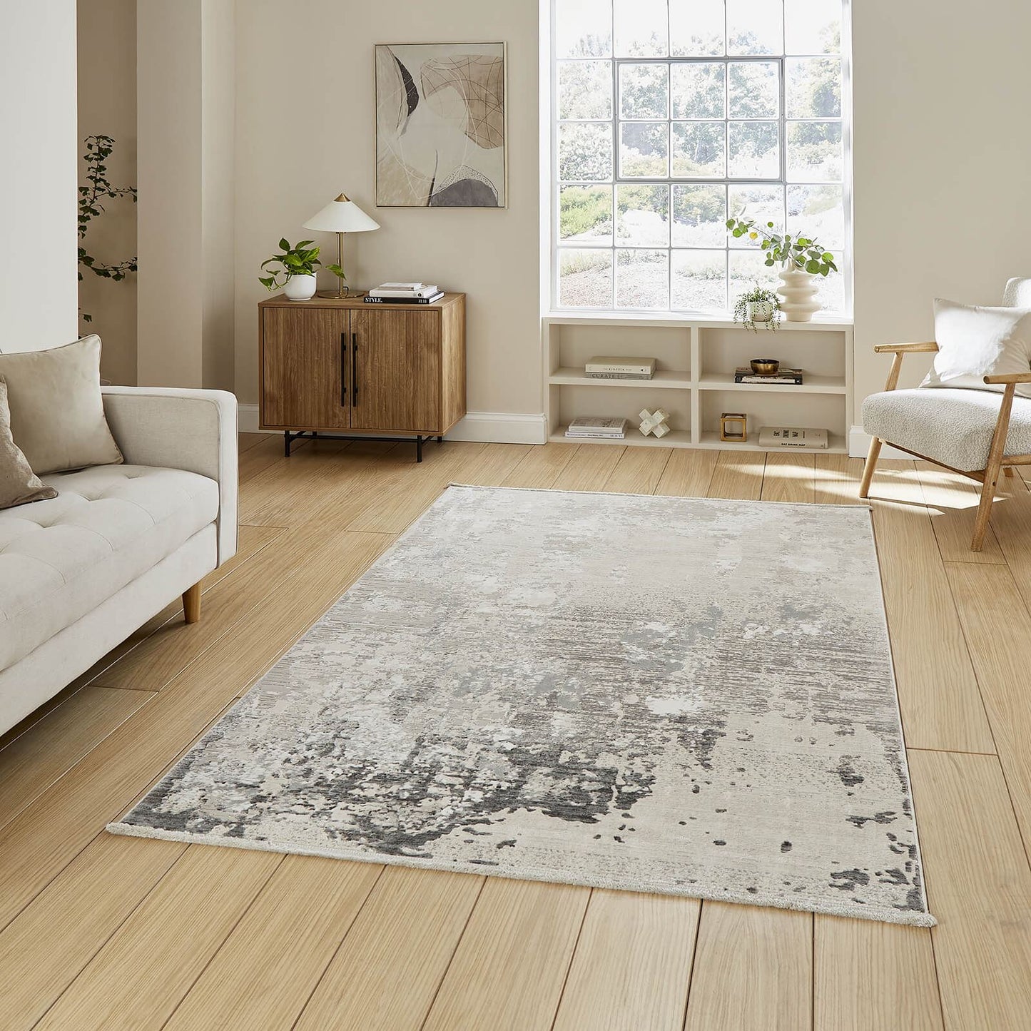 Mirage MR93 Grey Modern Abstract Rug - 200 x 290cm (6ft 6" x 9ft 6")