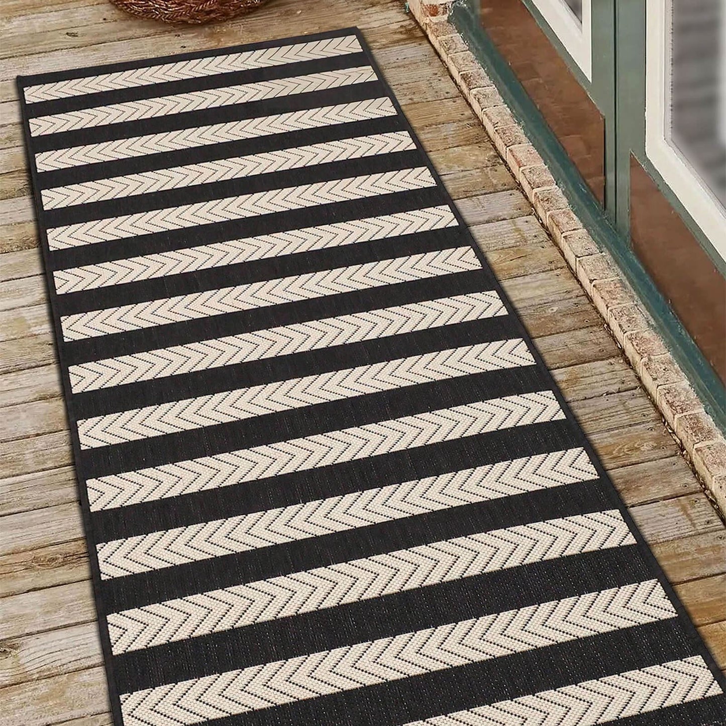 County Stripe Black Rug