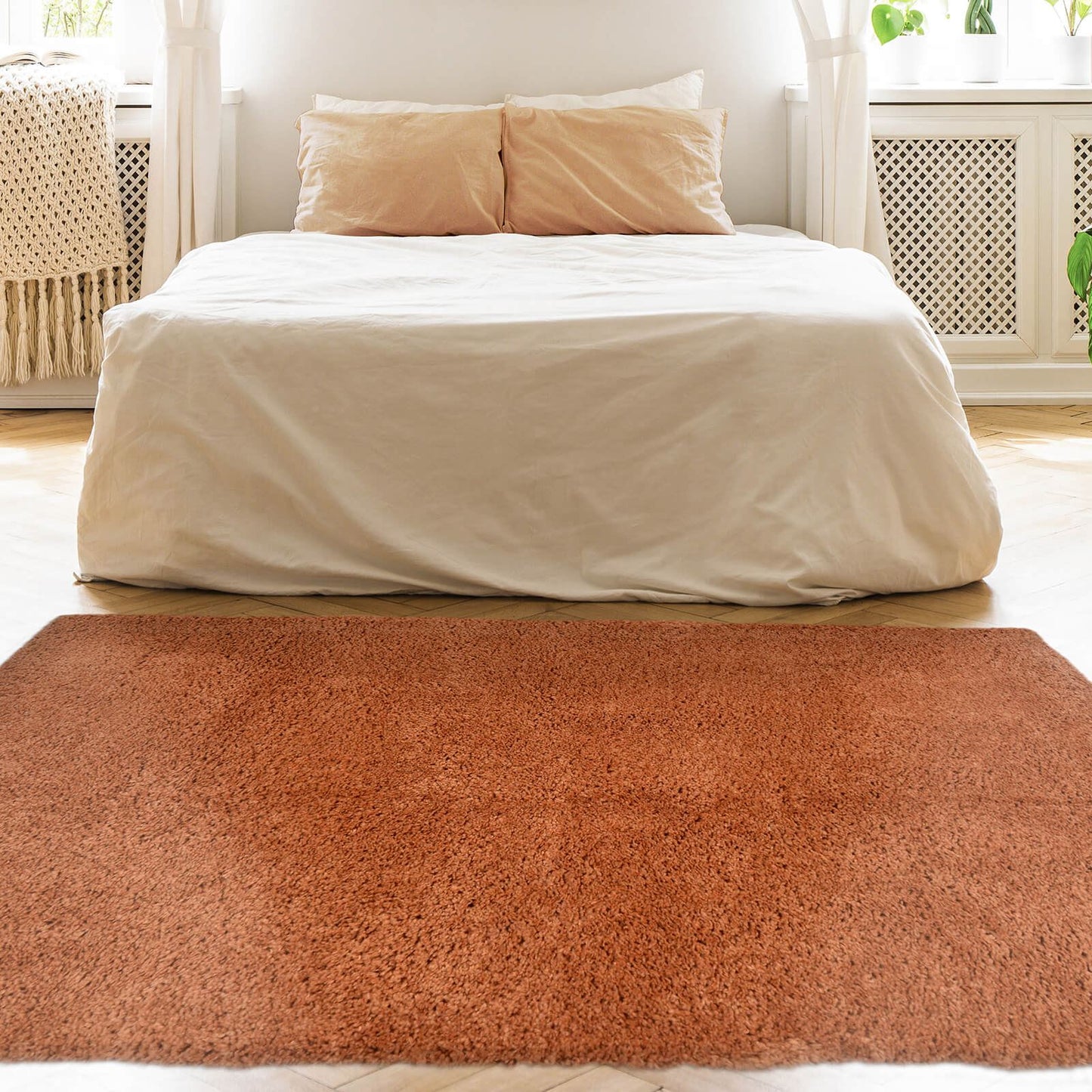 Snug Terracotta Plain Rug