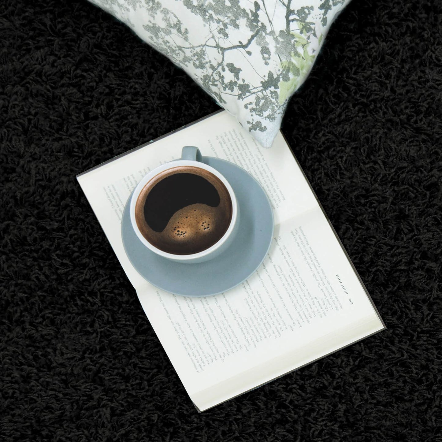 Jazz Shaggy Black Plain Rug