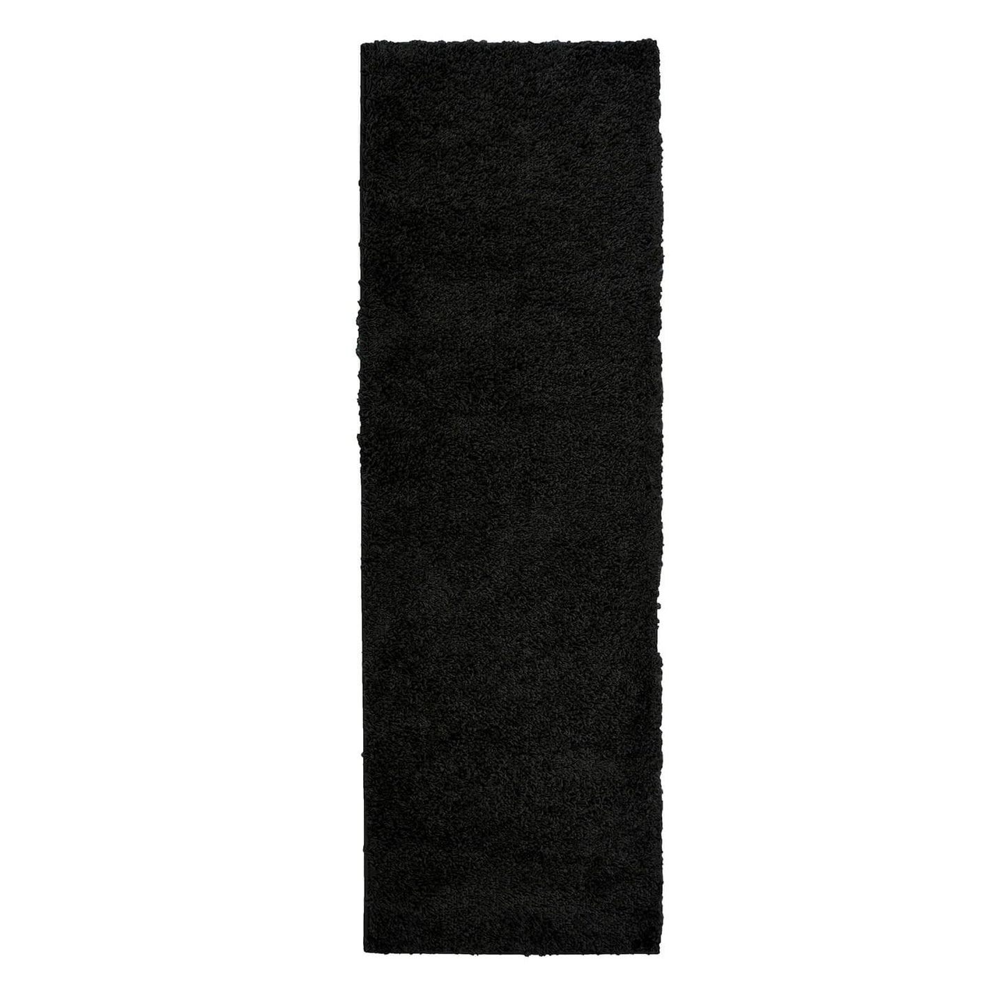 Jazz Shaggy Black Plain Rug