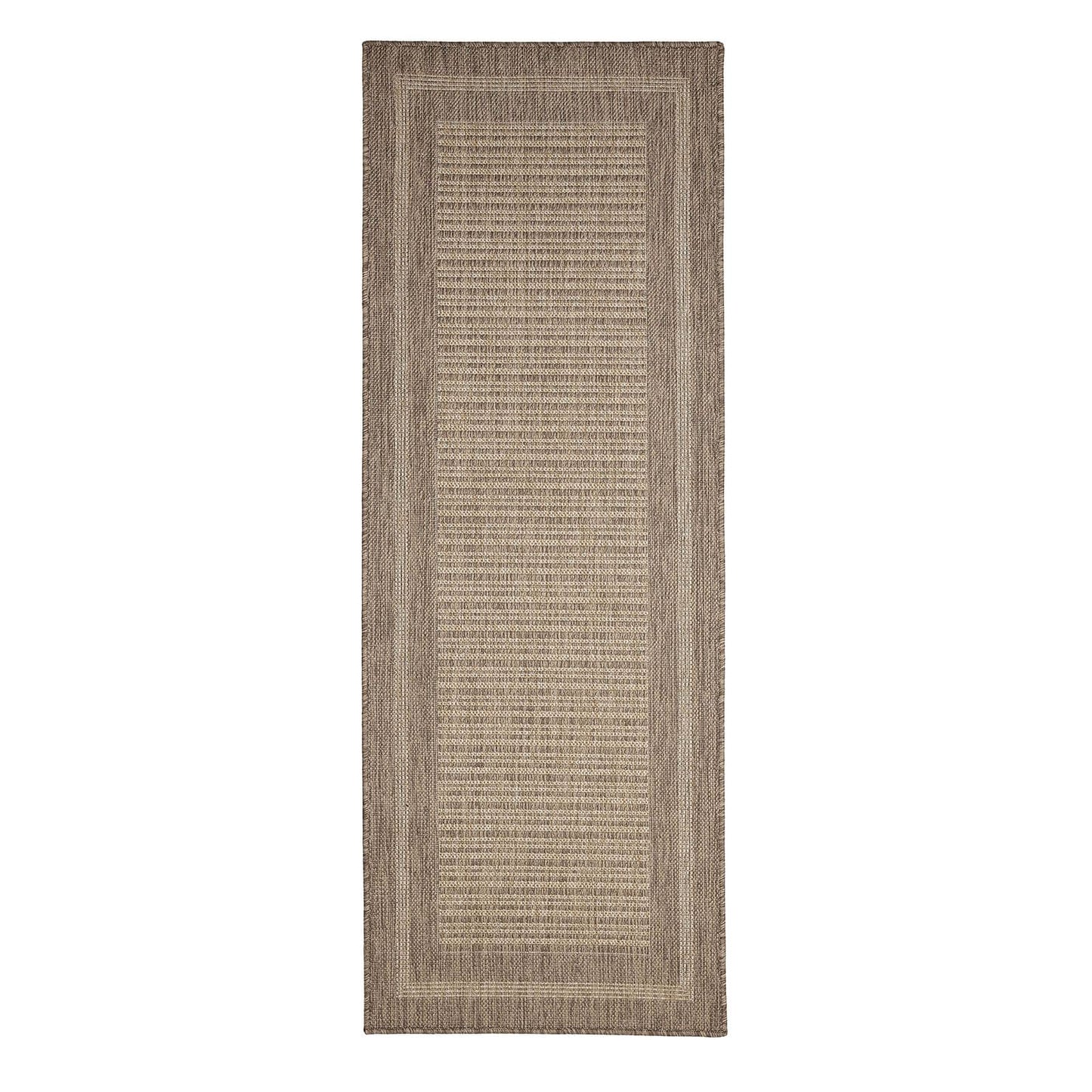 Flatweave Gel Border Latte Rug