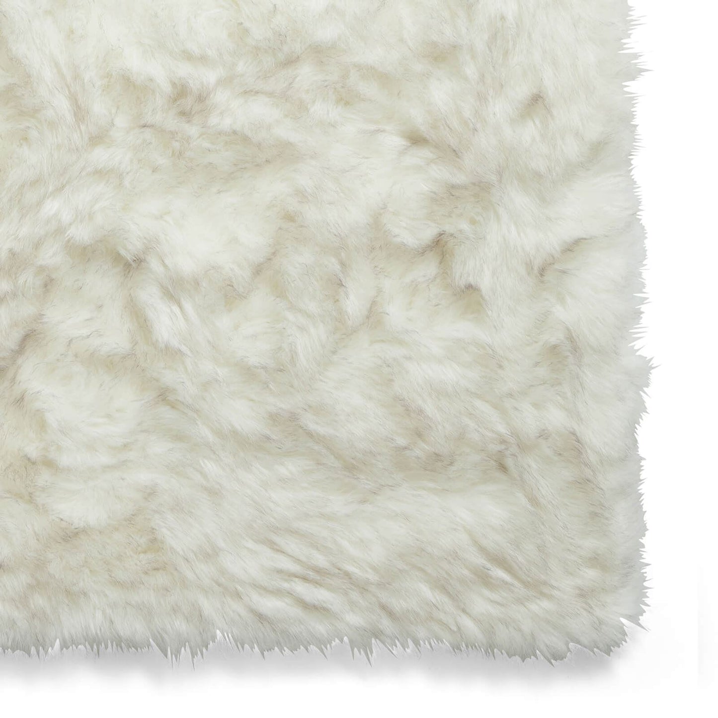 Polar Plush White/Grey Soft Shaggy Rug - 160 x 220cm (5ft 3" x 7ft 3")