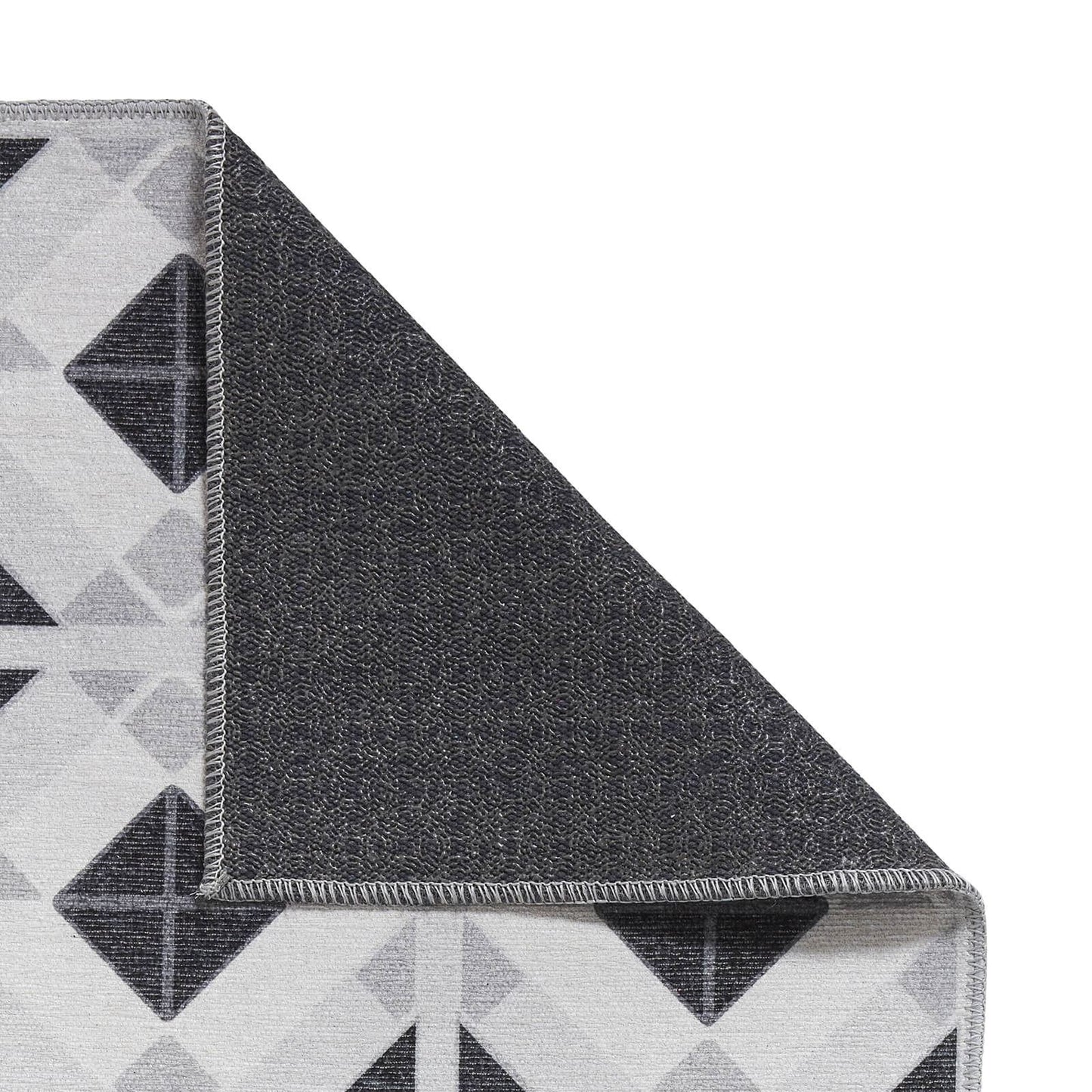 Victoria H1190 Grey/Light Grey Washable Rug - 75 x 230cm Hall Runner
