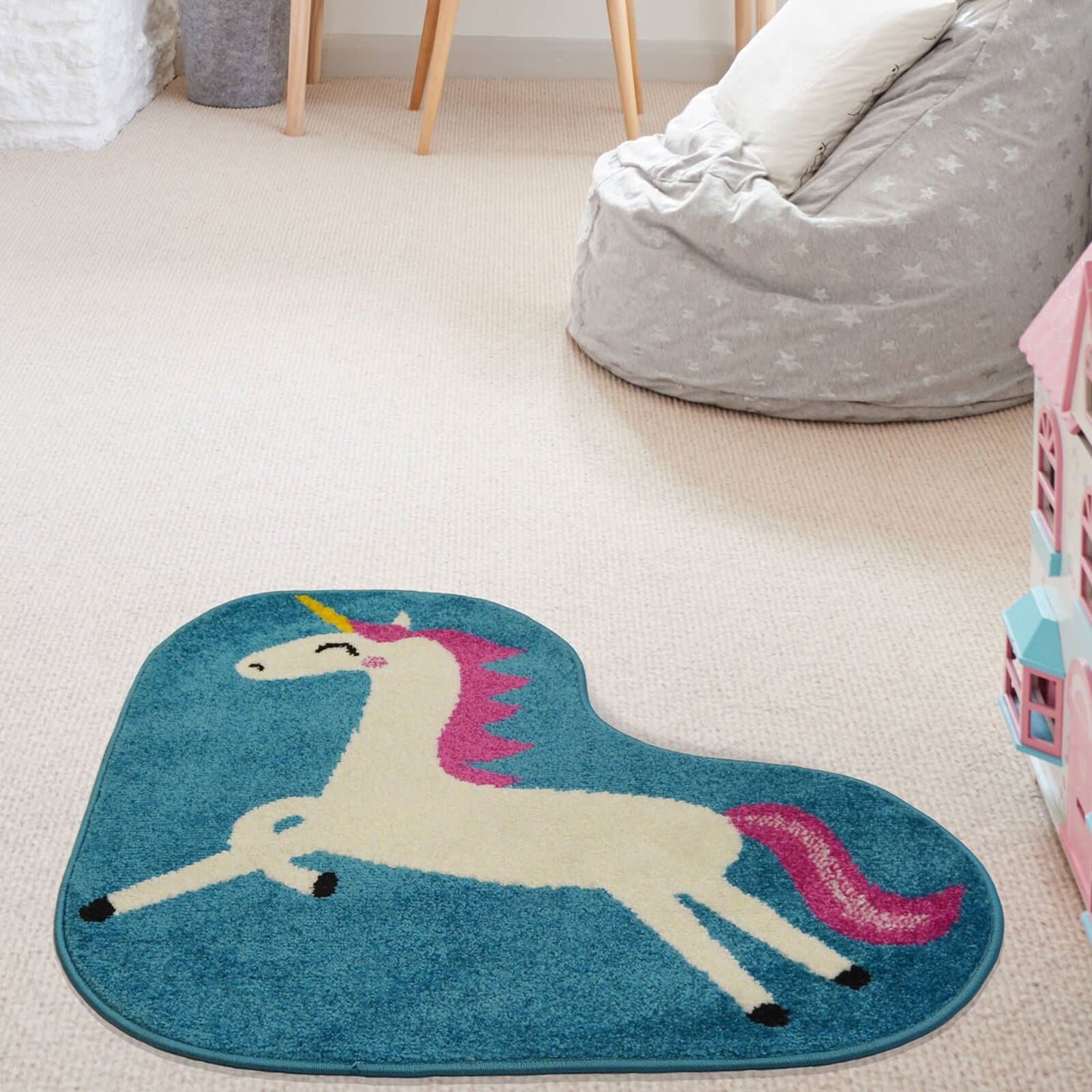 Colour Pop Unicorn Kids Multi Rug - 100 X 100cm (3ft 2" x 3ft 2")