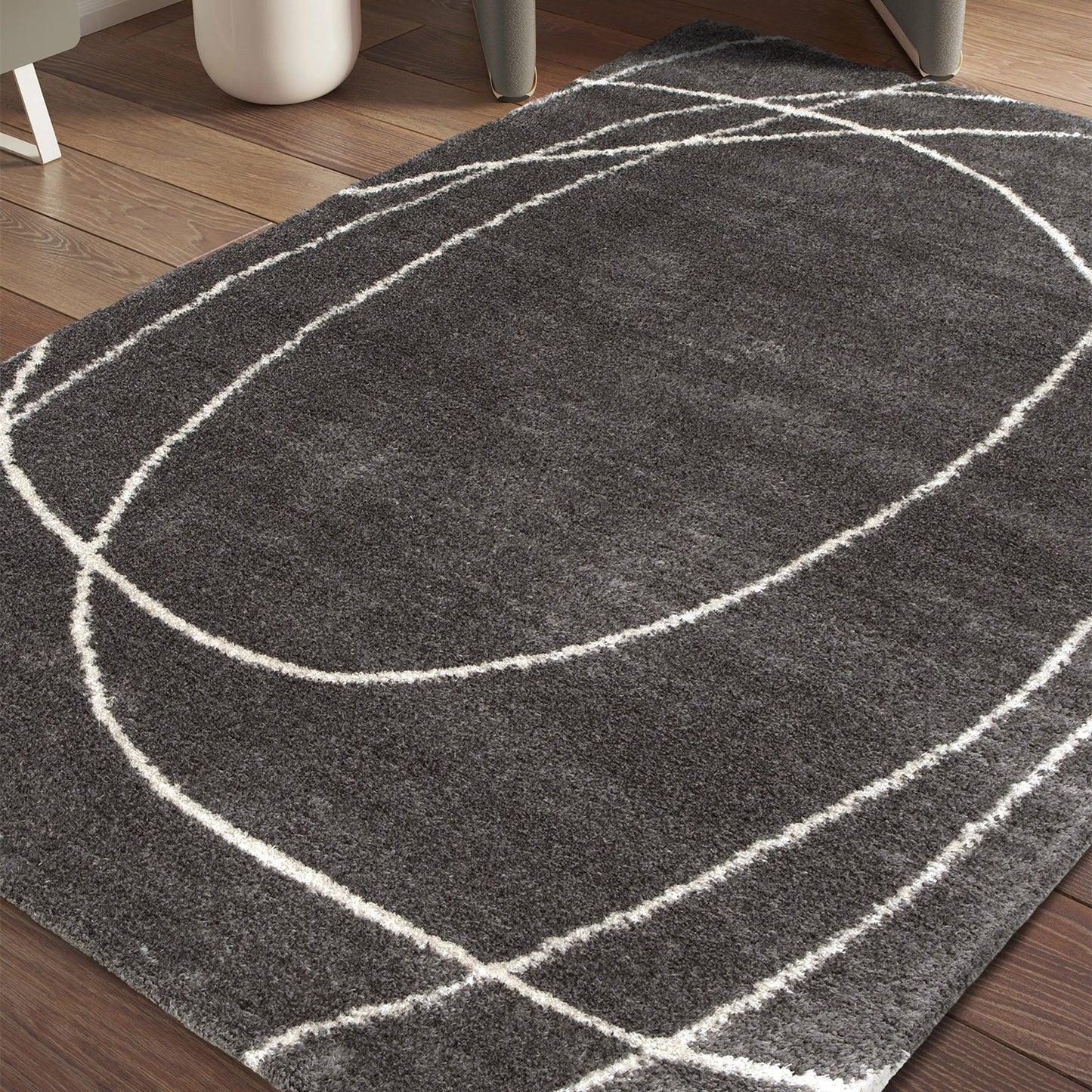 Halo Squiggle Grey Swirl Rug
