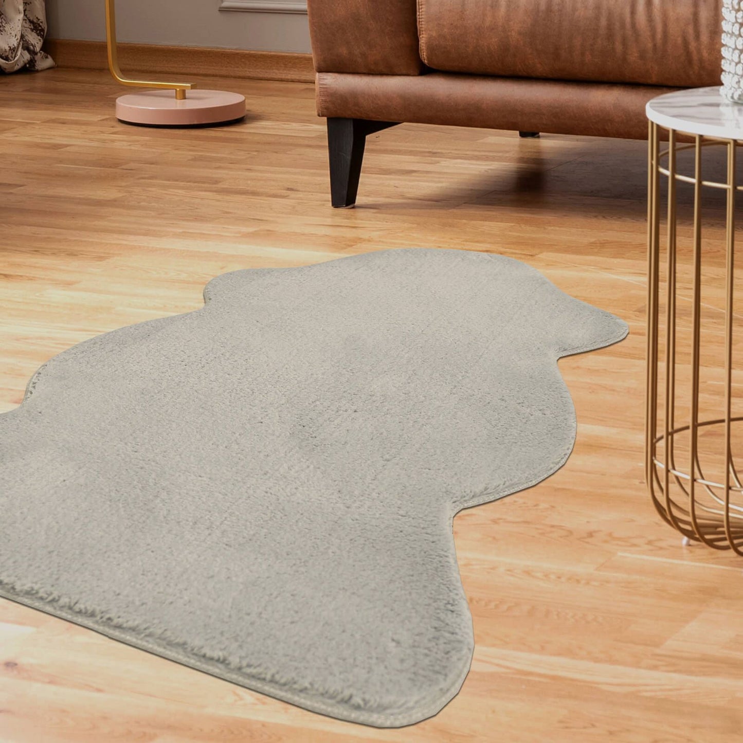 Royale Shape Grey Plain Rug - 055 X 085cm (Sheep Shape) (1ft 8" x 2ft 7")