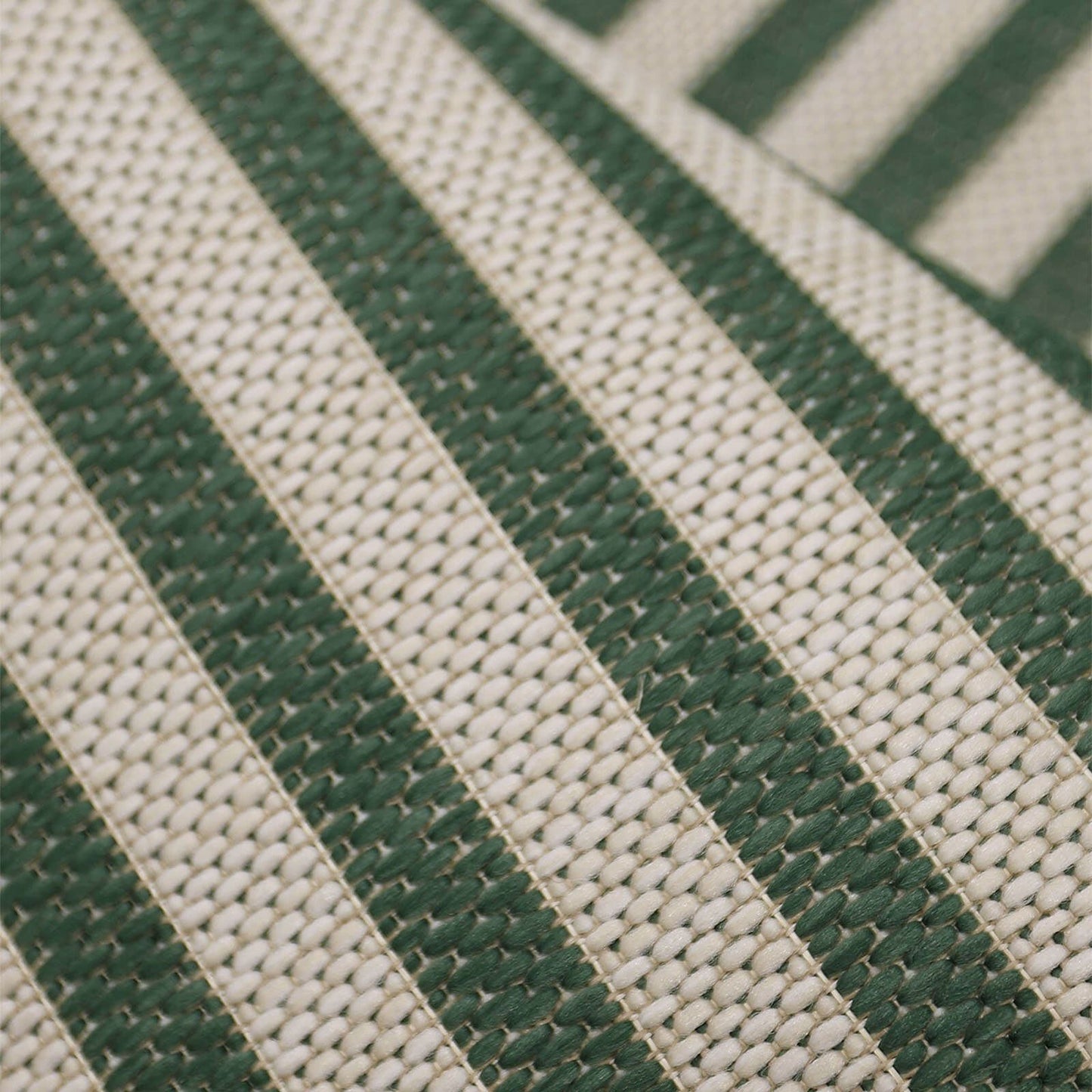 County Multi Stripe Green Geo Rug